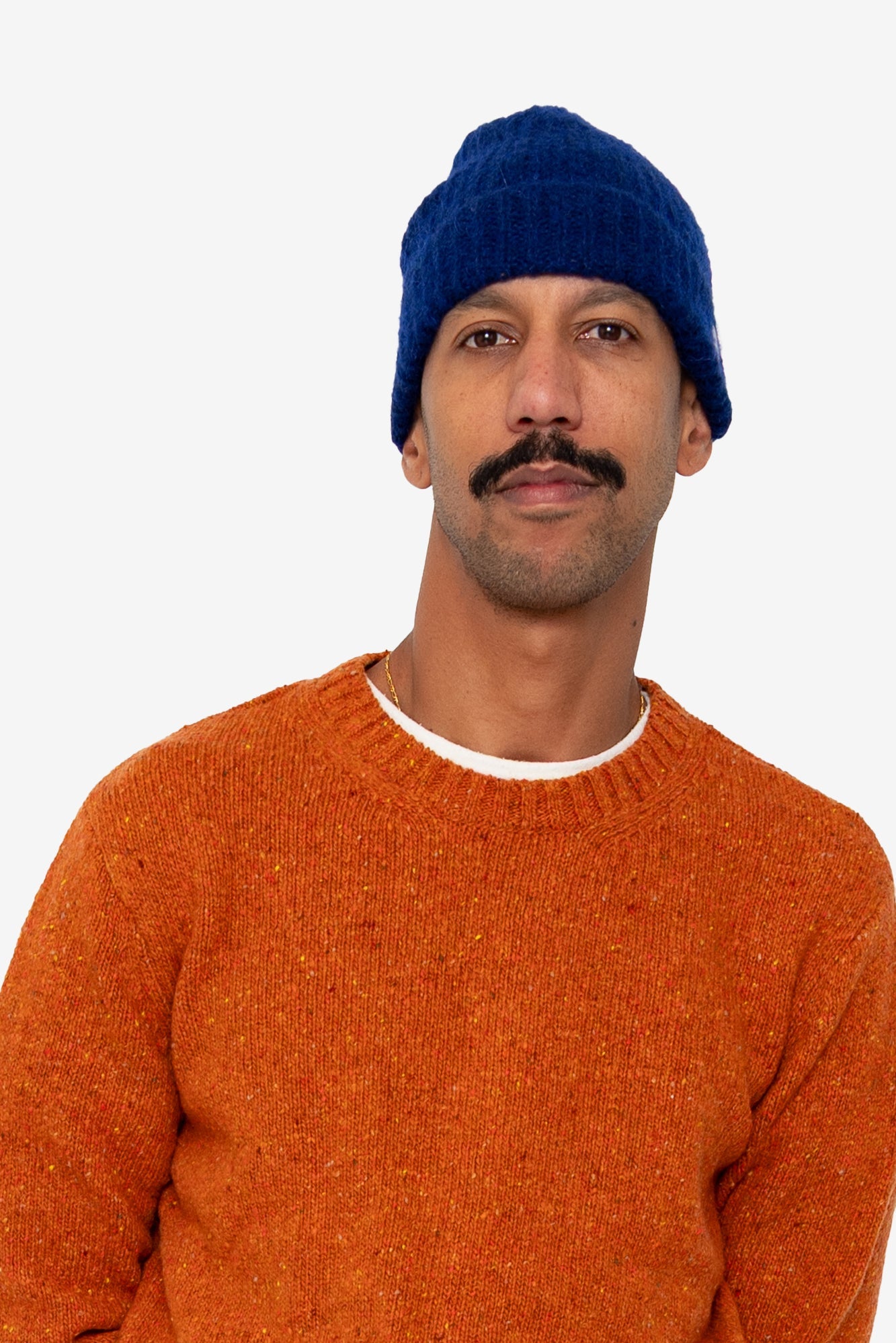 Mohair Rib Beanie - Rich Blue