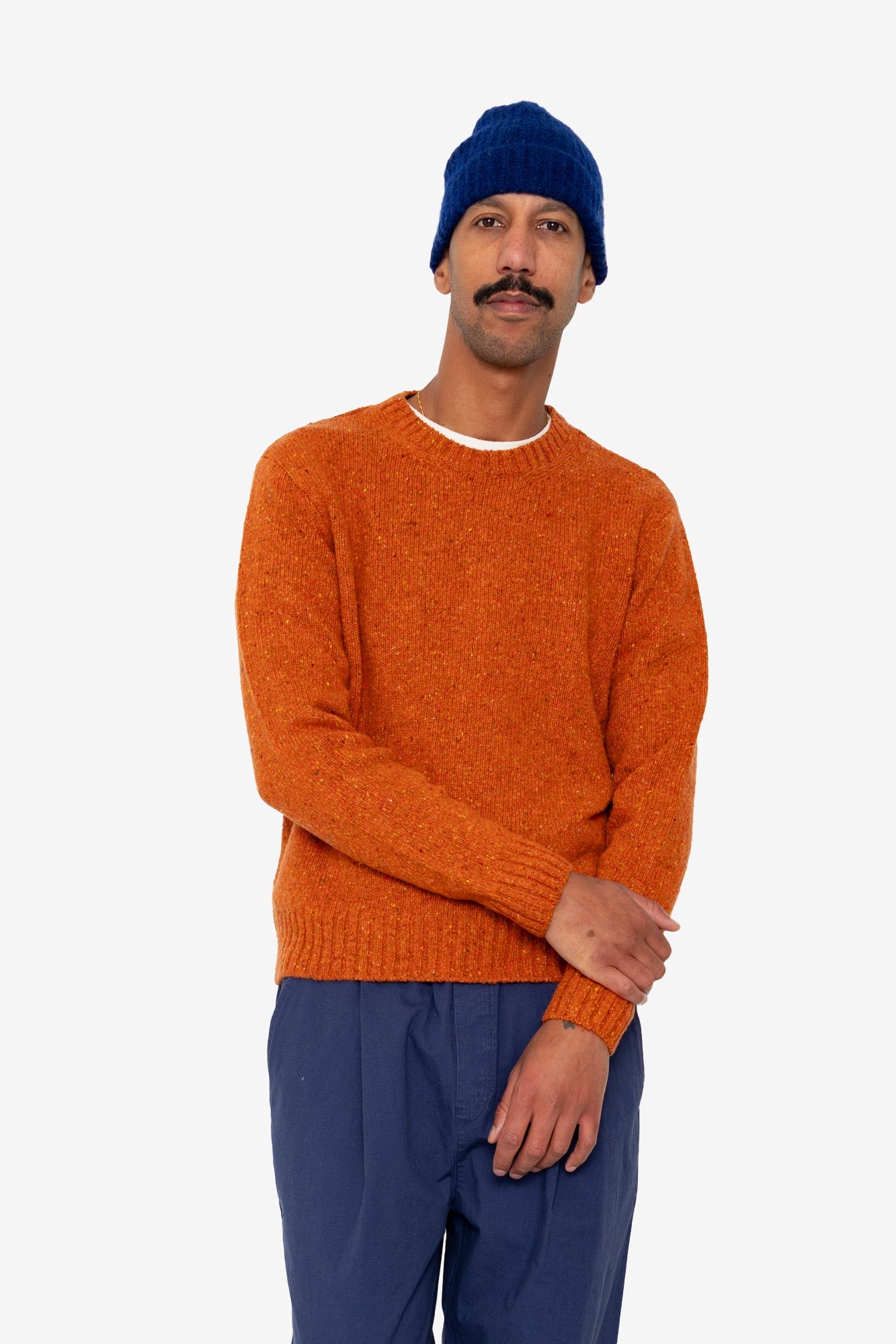 Mohair Rib Beanie - Rich Blue