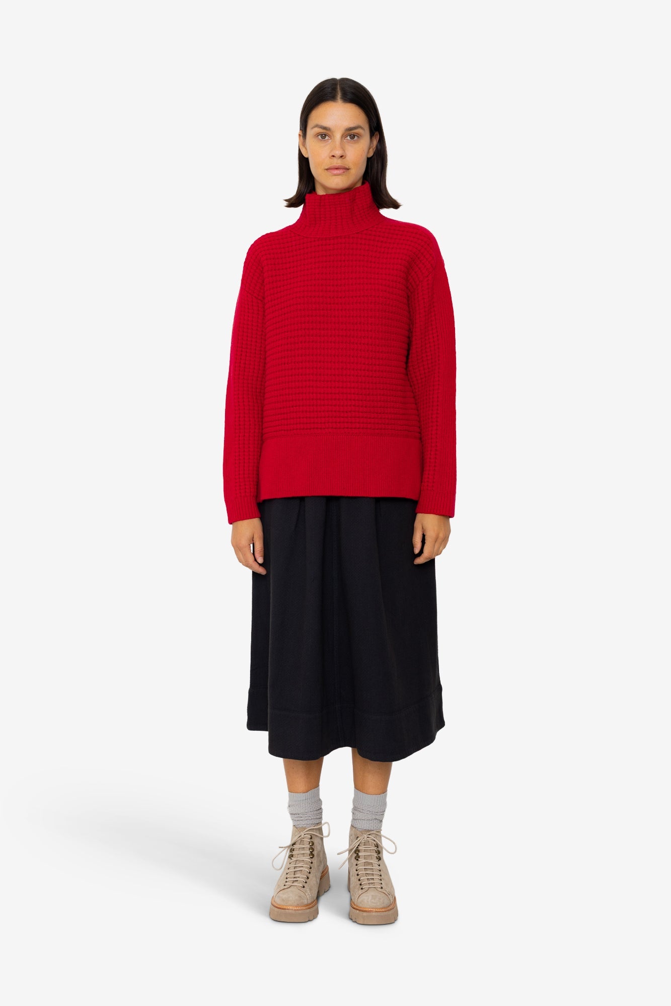 Open Funnel Neck Jumper - Carnation