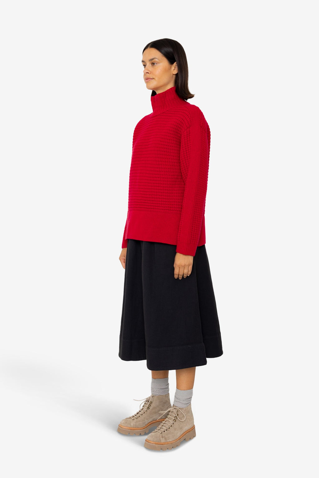 Open Funnel Neck Jumper - Carnation