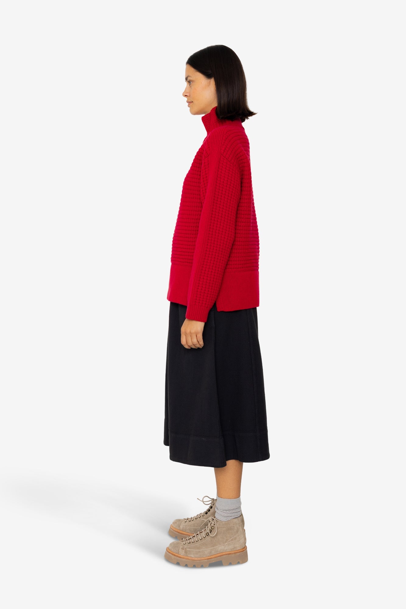 Open Funnel Neck Jumper - Carnation