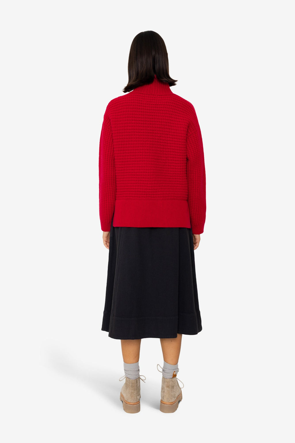 Open Funnel Neck Jumper - Carnation