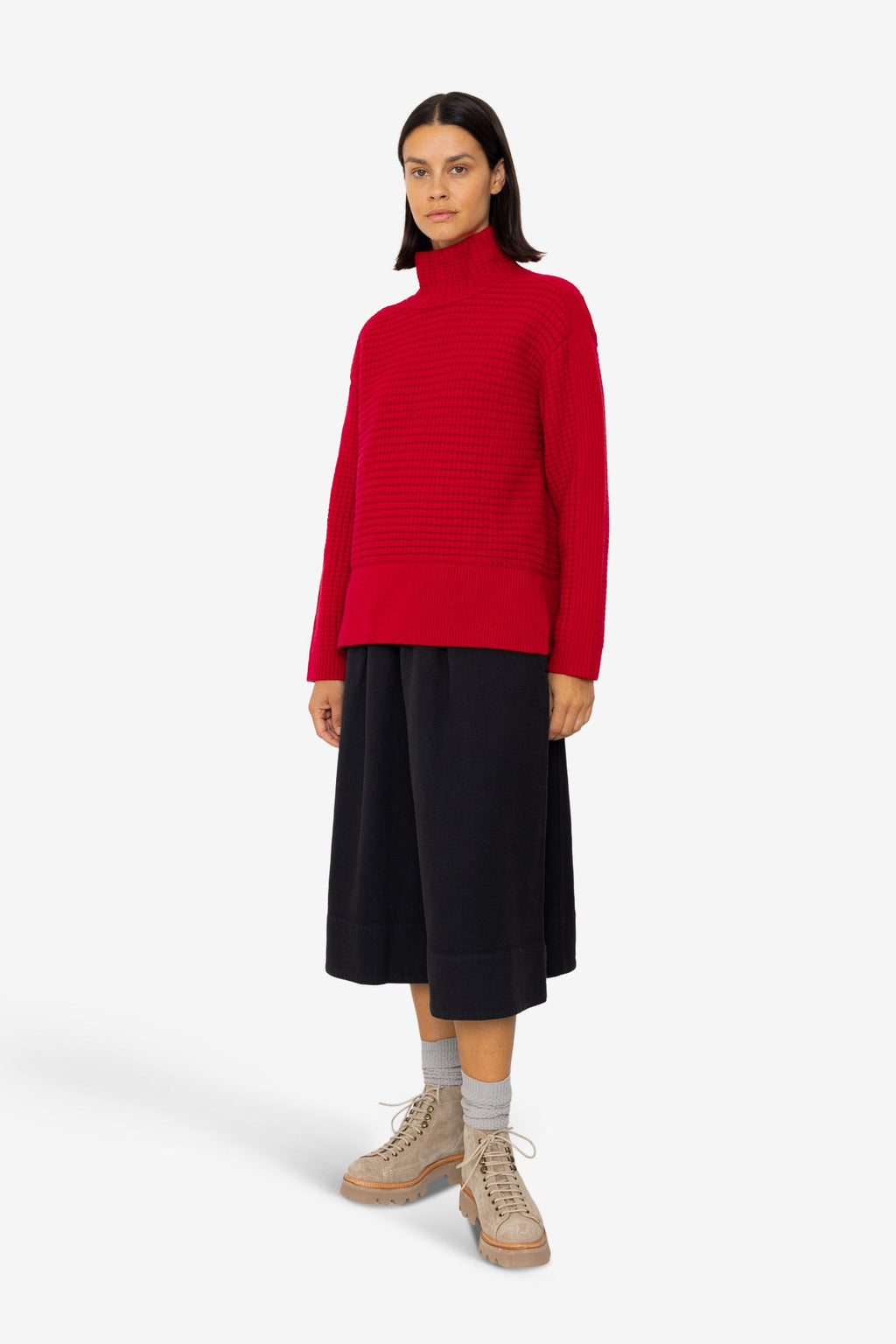Open Funnel Neck Jumper - Carnation