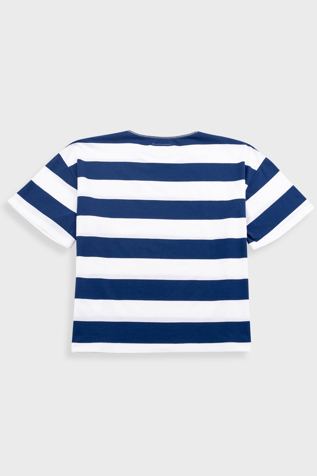 Oversized Striped T-Shirt - Off White / Indigo Blue