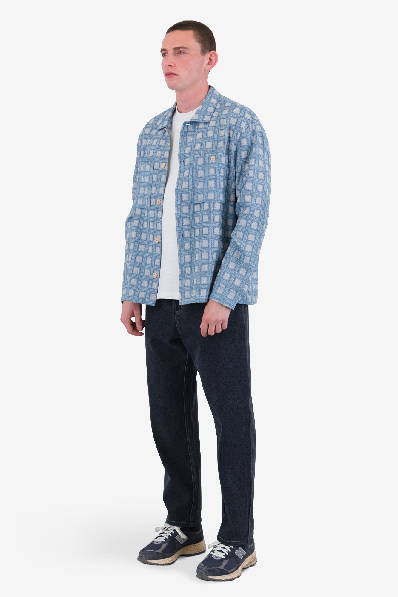 Patch Overshirt - Blue Tile Tapestry