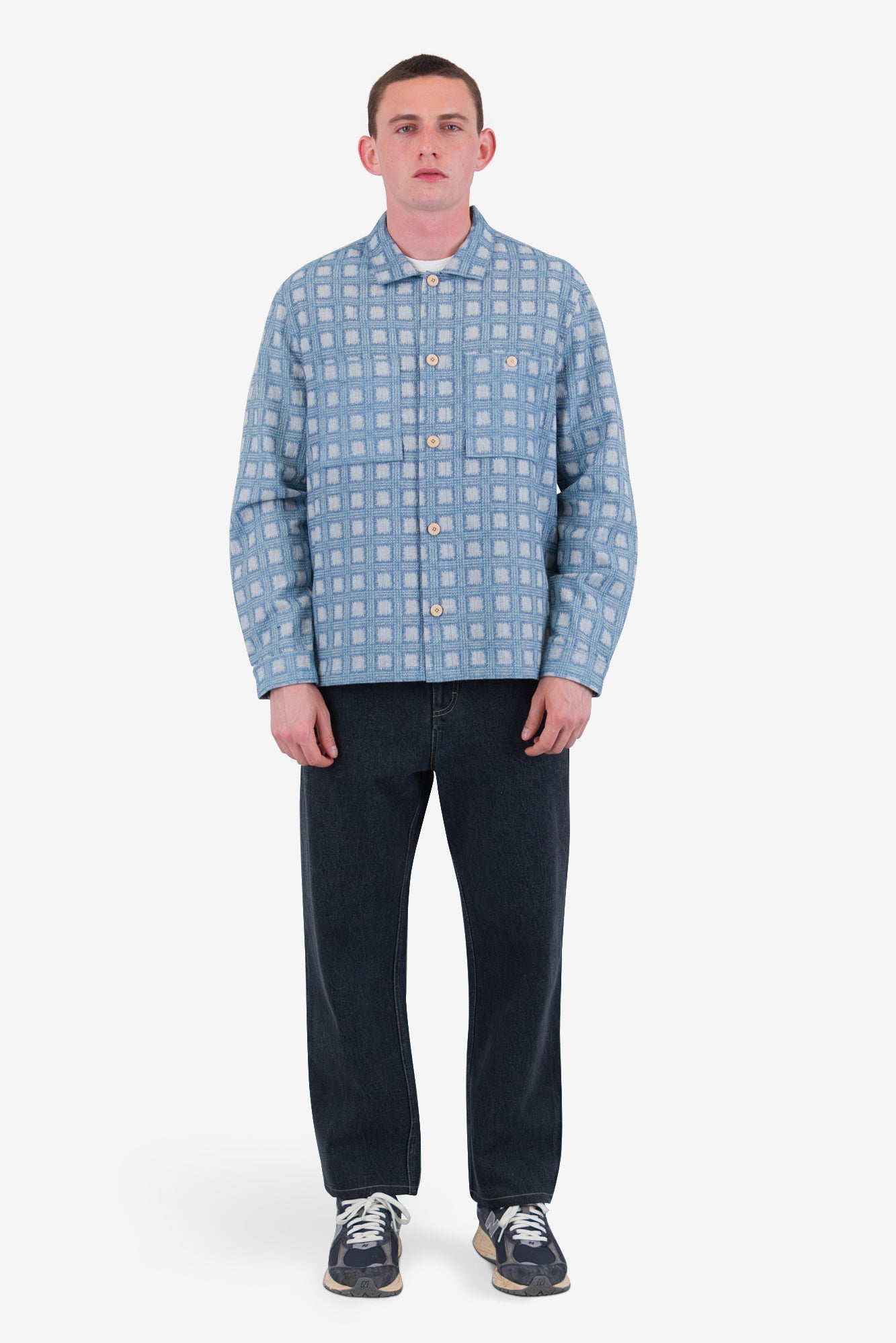 Patch Overshirt - Blue Tile Tapestry