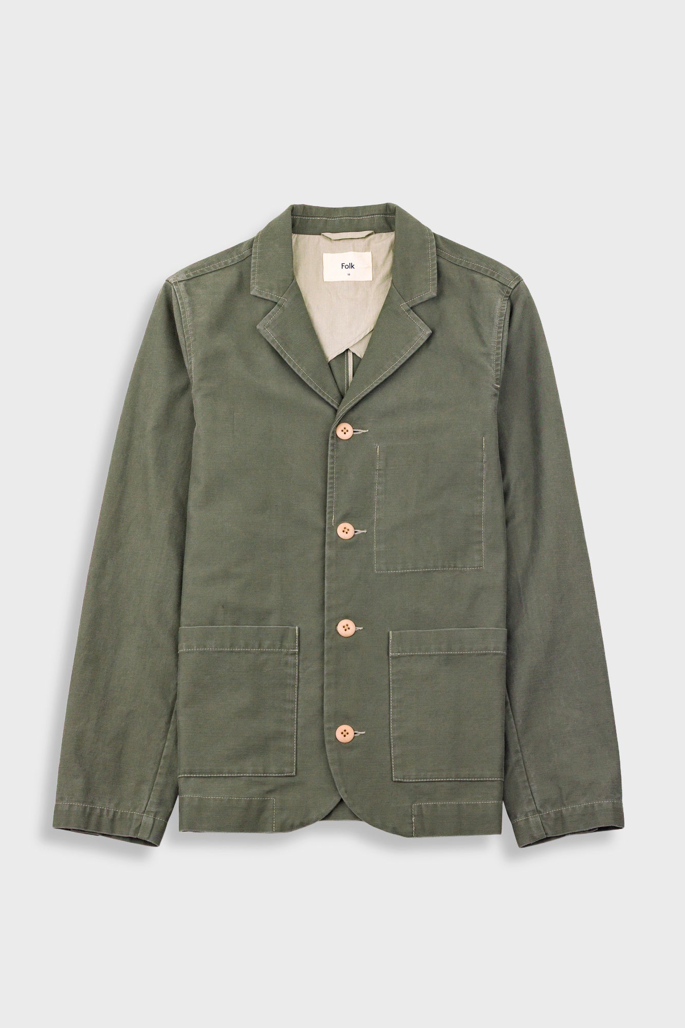 Patch Jacket - Dark Olive Slub