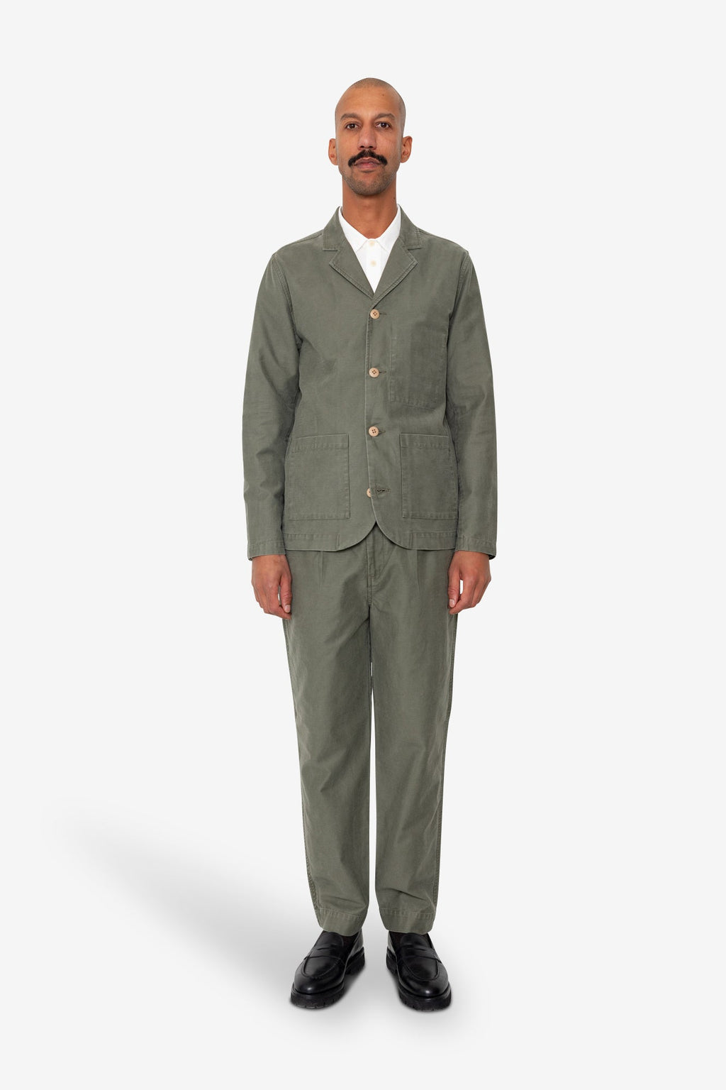 Patch Jacket - Dark Olive Slub