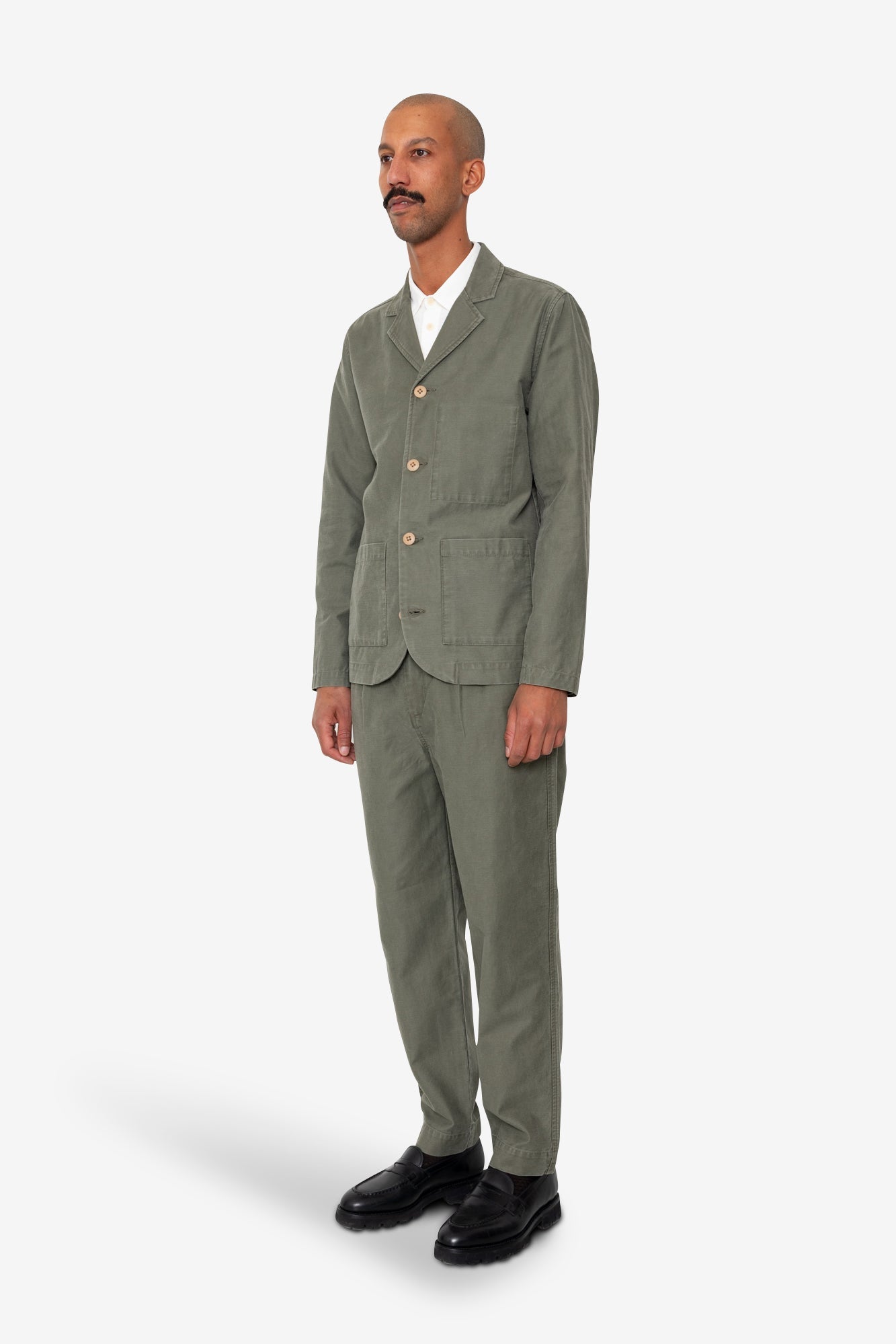 Patch Jacket - Dark Olive Slub