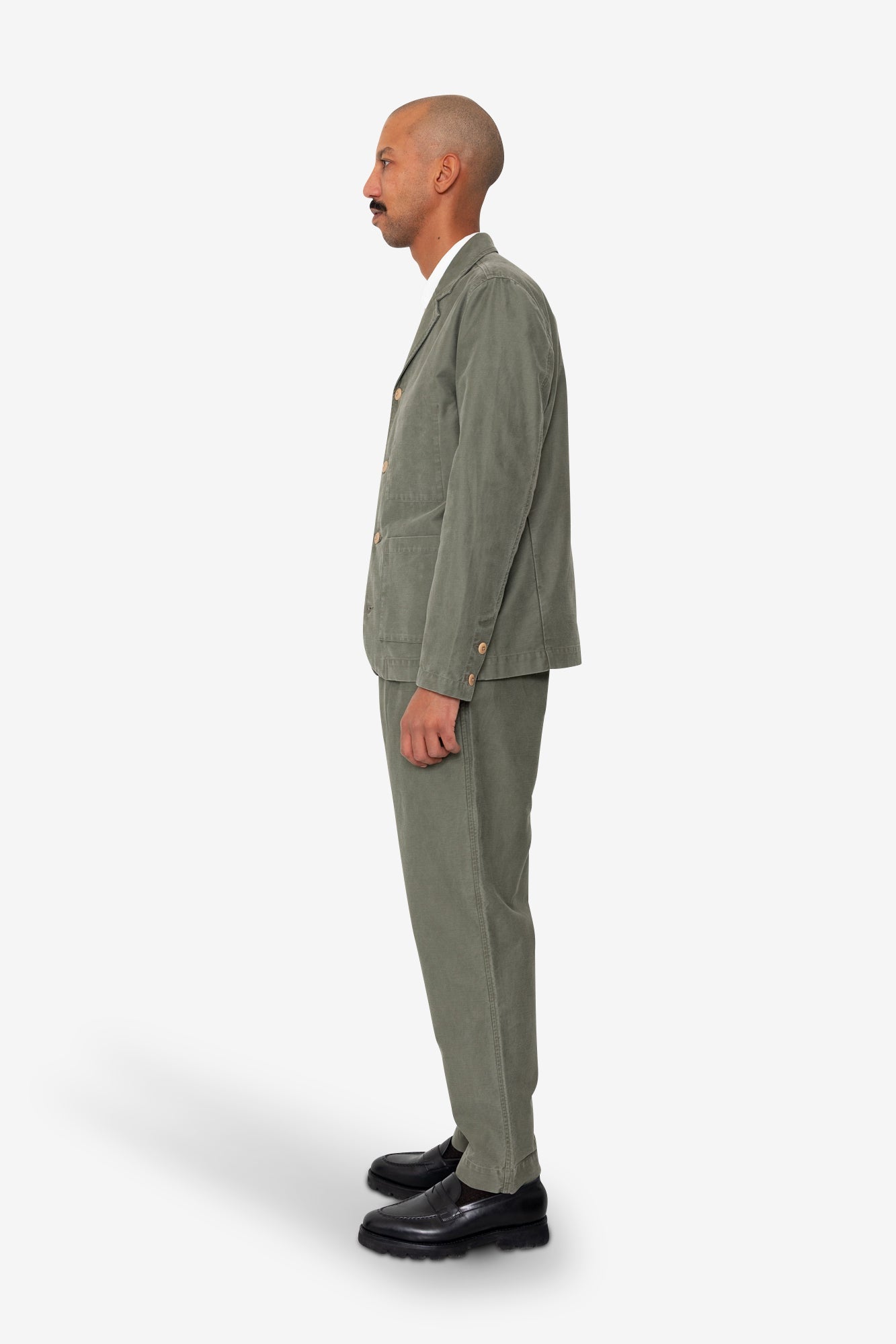Patch Jacket - Dark Olive Slub