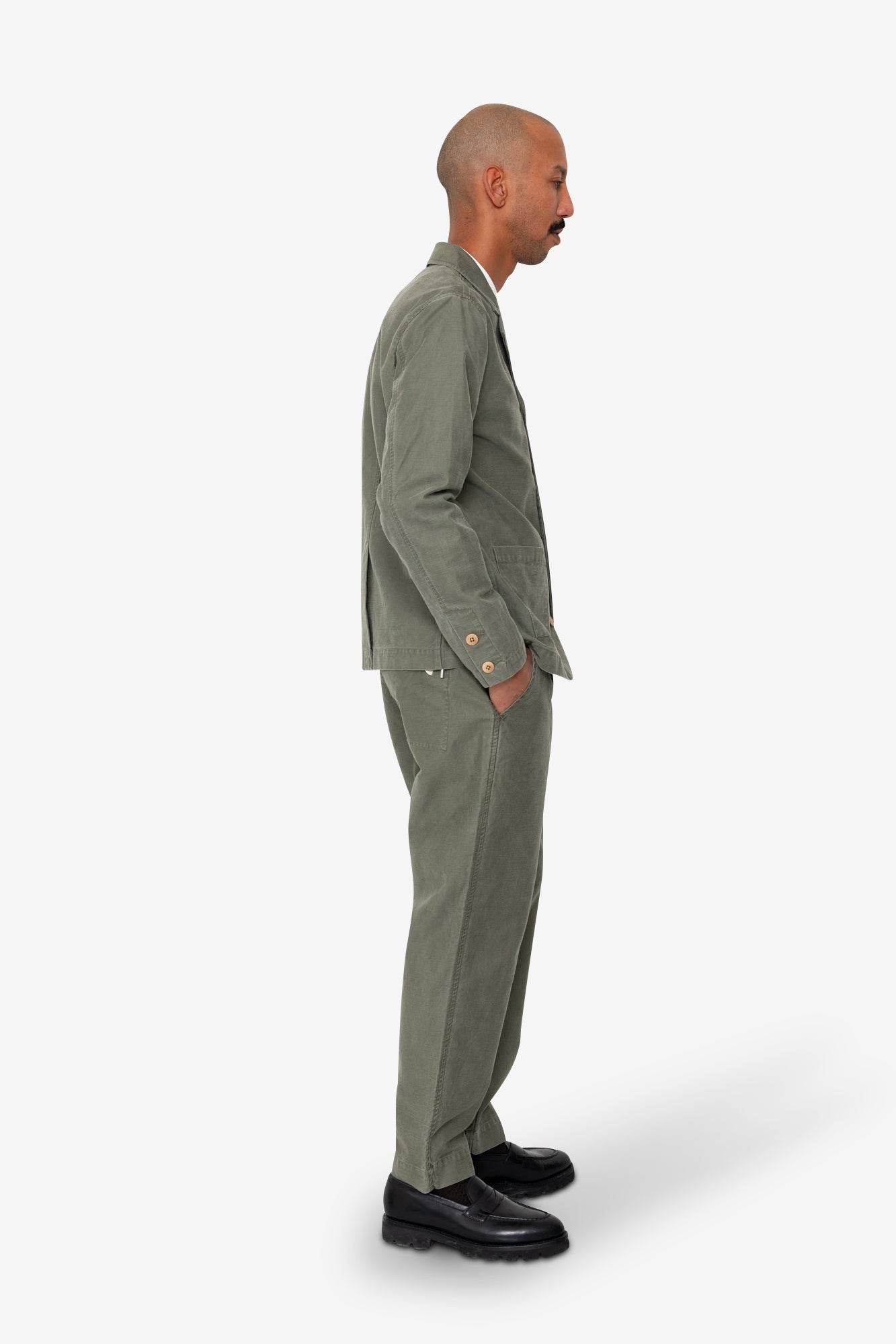Patch Jacket - Dark Olive Slub