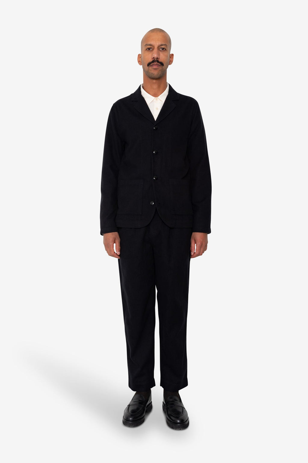 Patch Jacket - Soft Black Brushed Stripe
