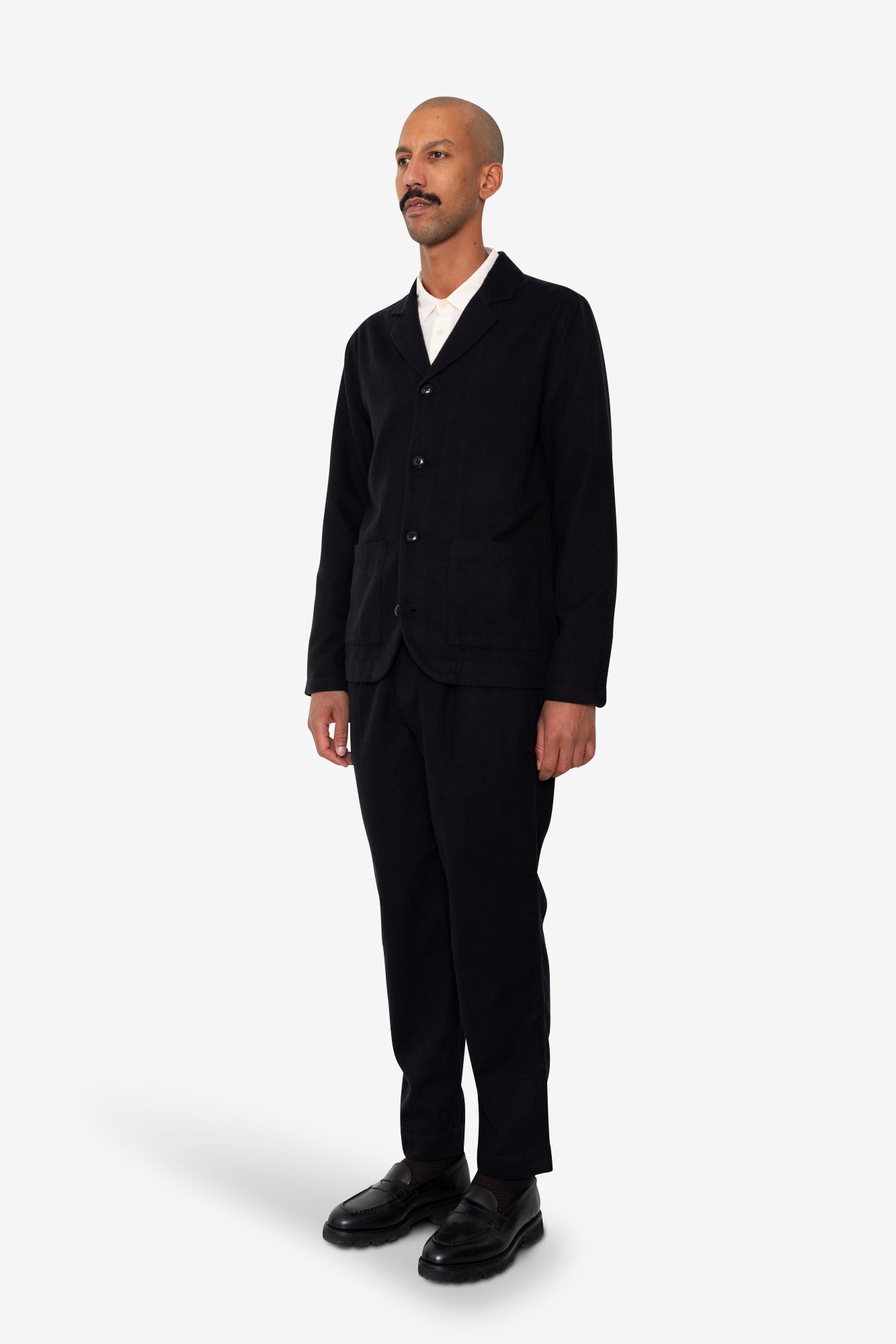 Patch Jacket - Soft Black Brushed Stripe