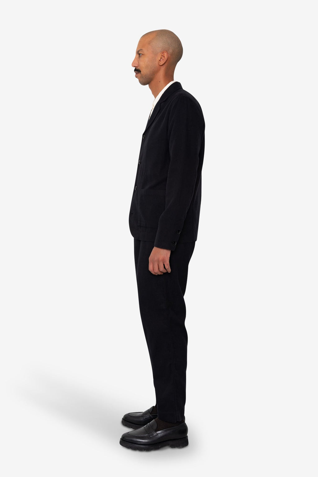 Patch Jacket - Soft Black Brushed Stripe
