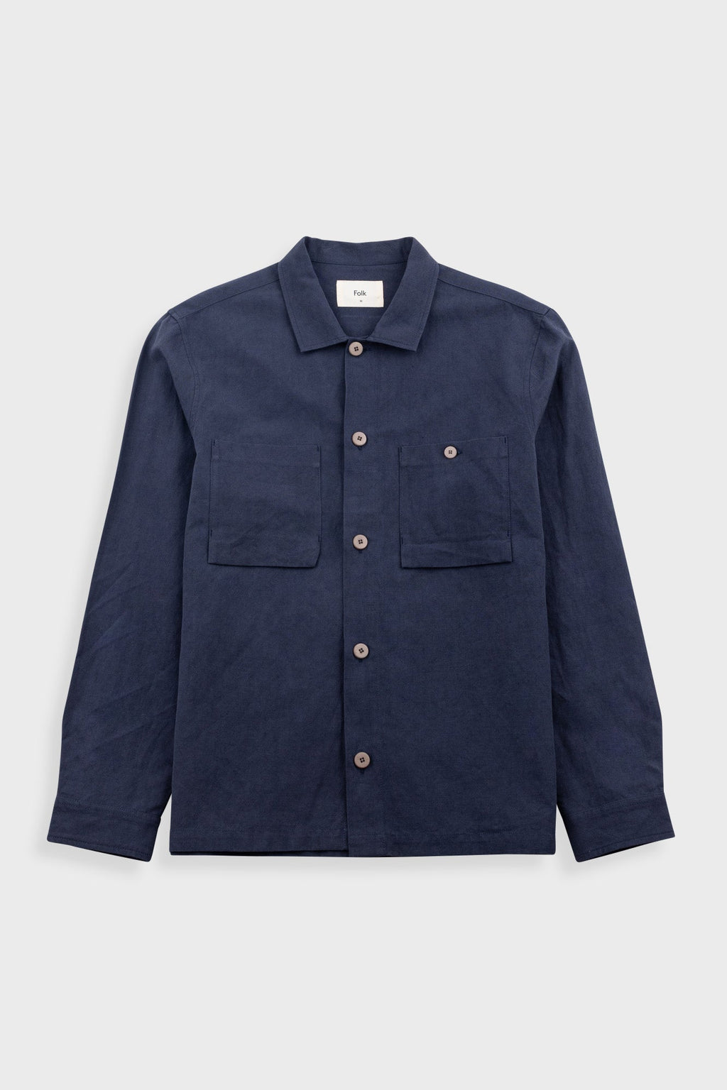 Patch Overshirt - Dark Navy Slub Linen