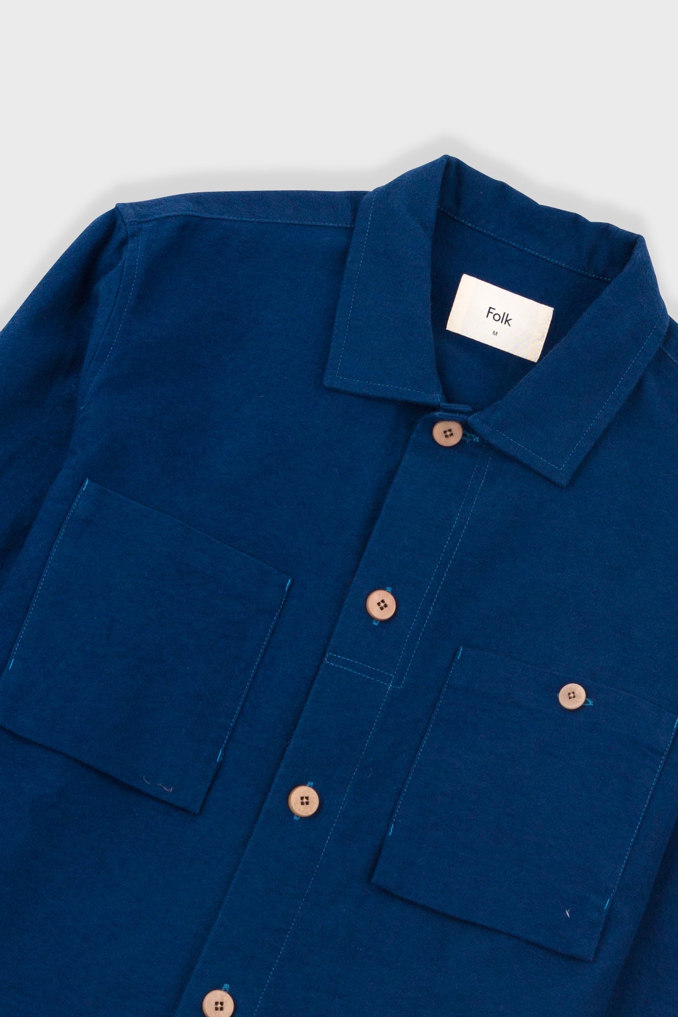 Patch Overshirt - Ink Blue Moleskin