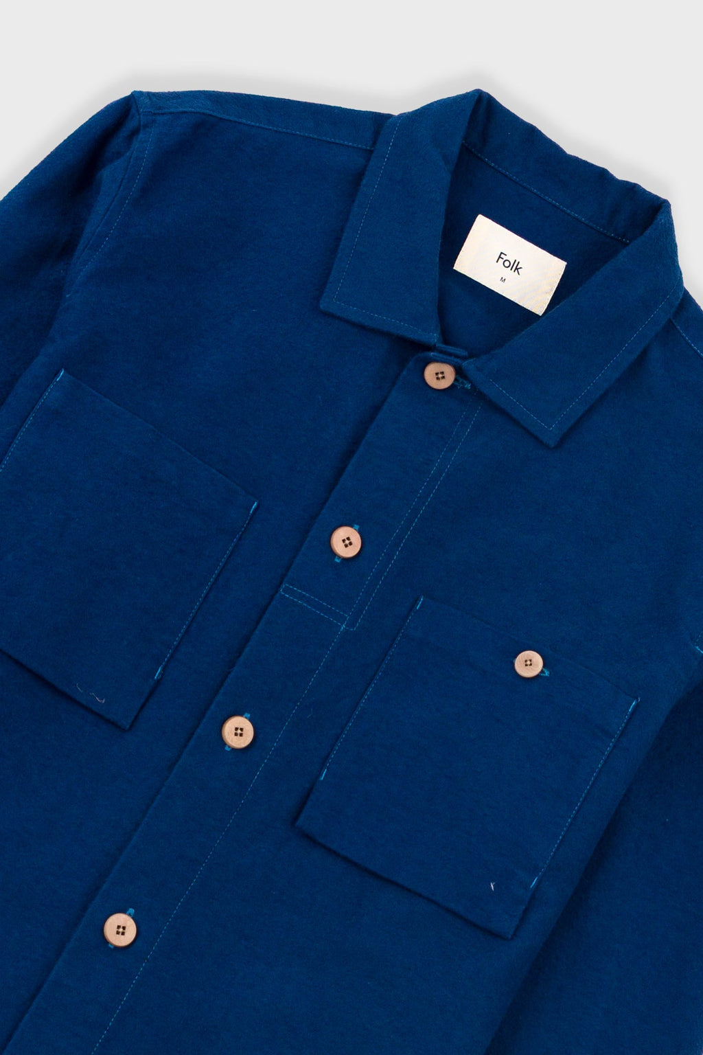 Patch Overshirt - Mid Blue Moleskin
