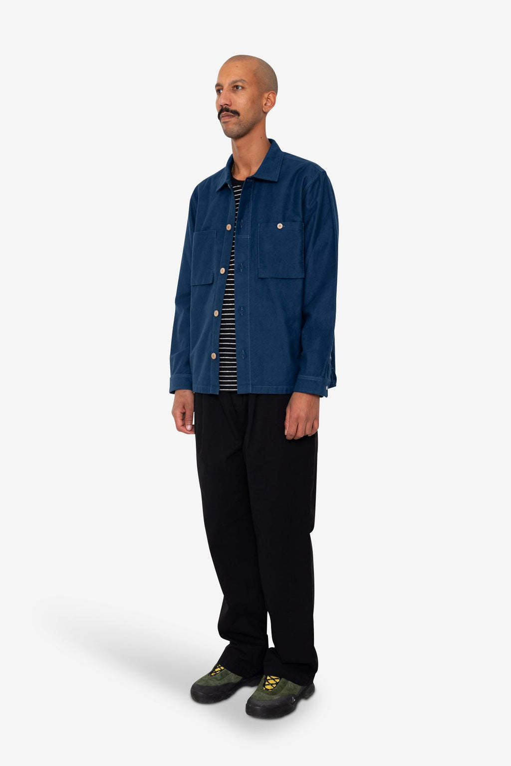 Patch Overshirt - Ink Blue Moleskin