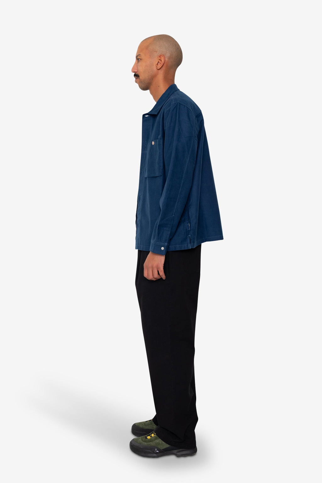 Patch Overshirt - Ink Blue Moleskin