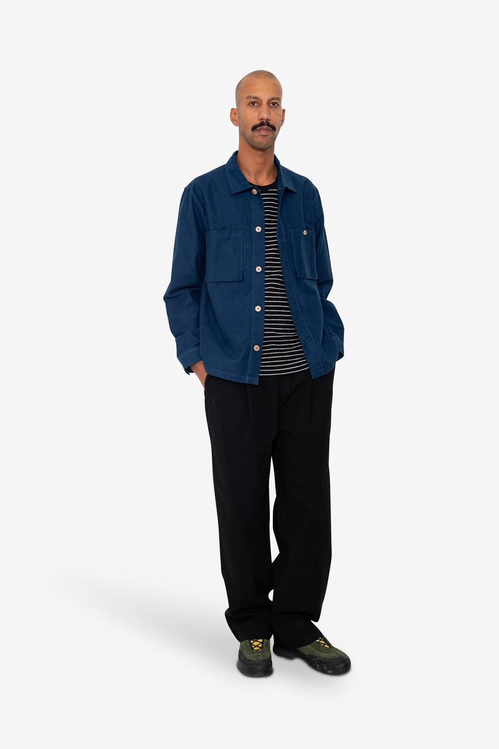 Patch Overshirt - Ink Blue Moleskin