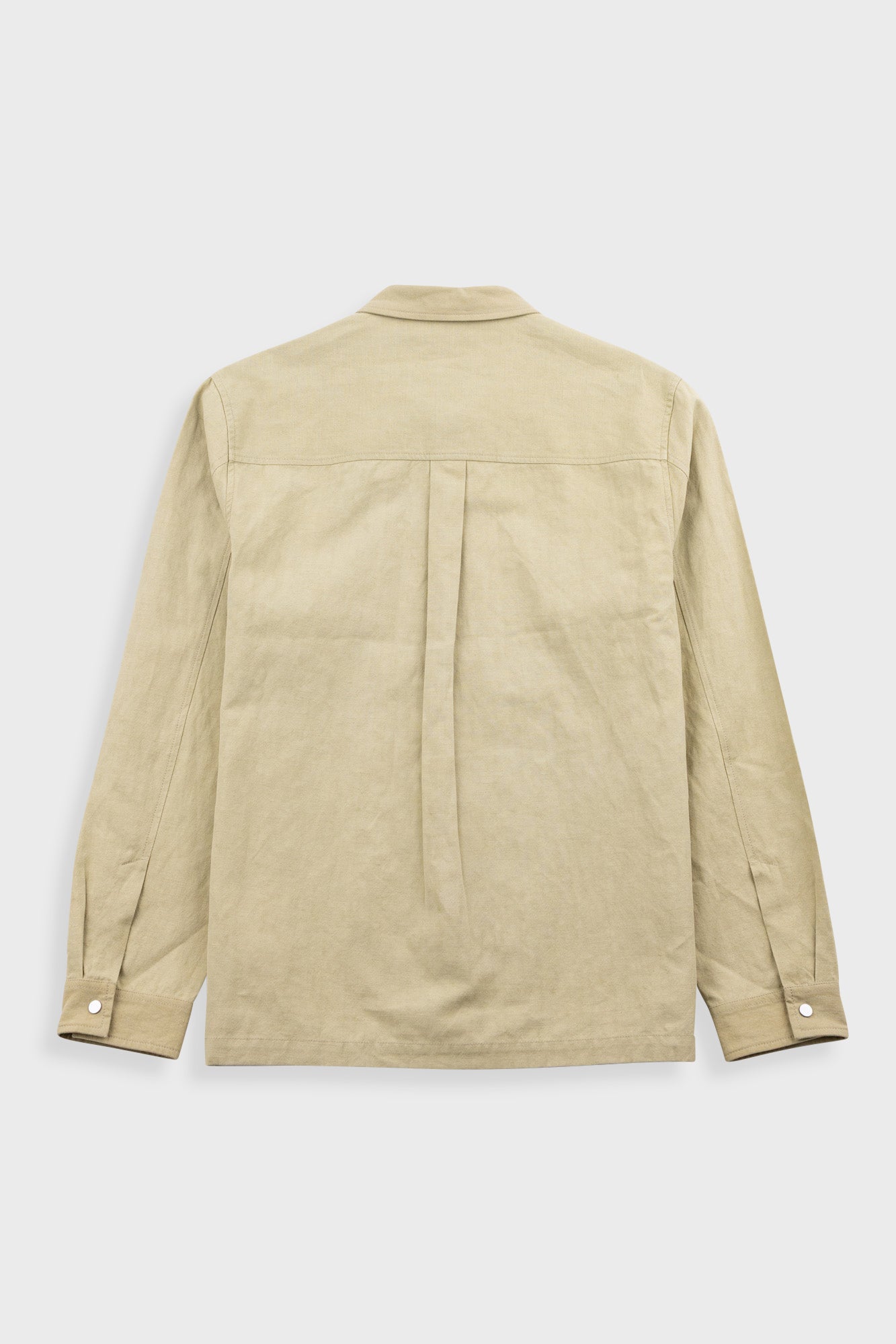 Patch Overshirt - Light Khaki Slub Linen