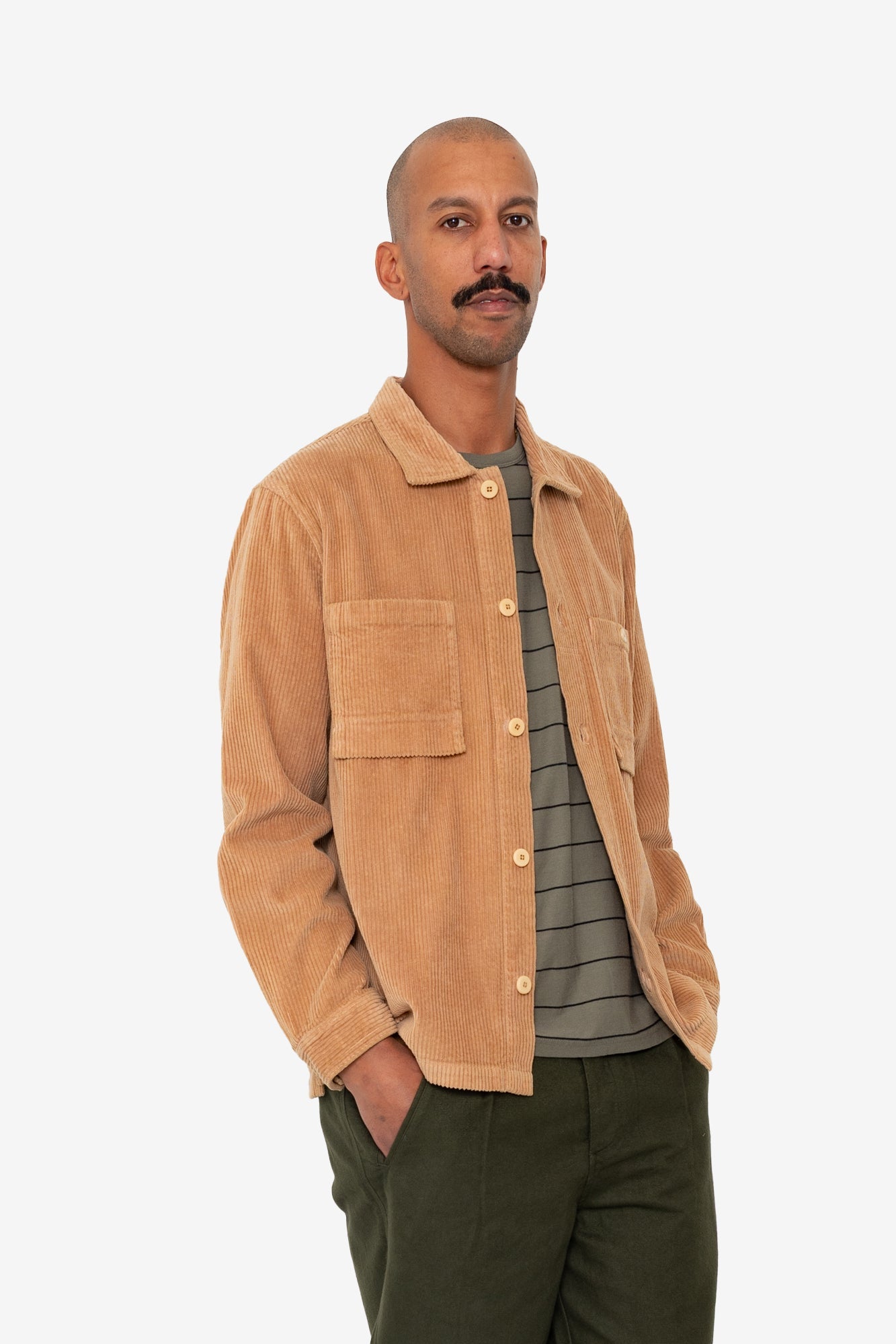 Patch Overshirt - Mink Chunky Cord