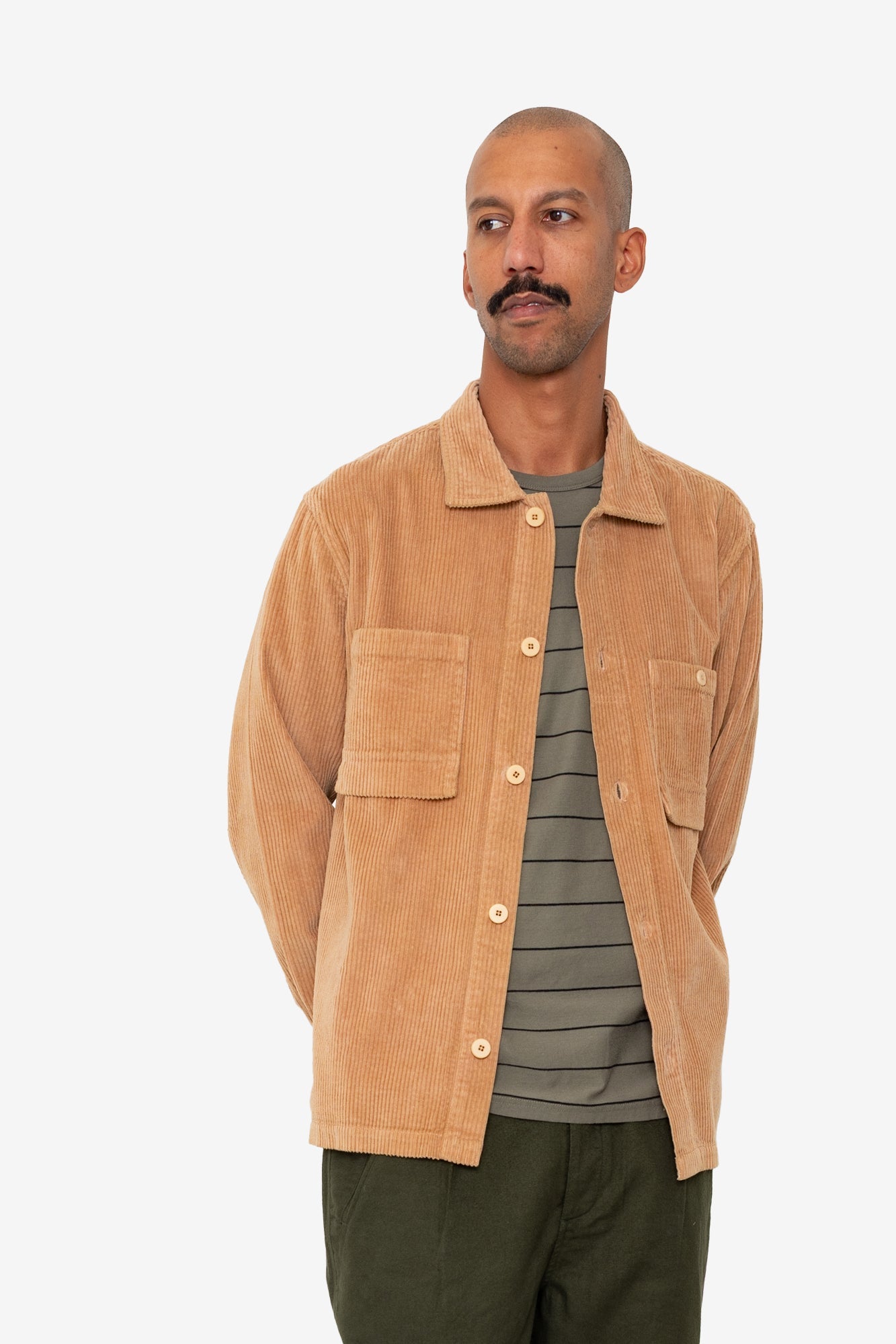 Patch Overshirt - Mink Chunky Cord