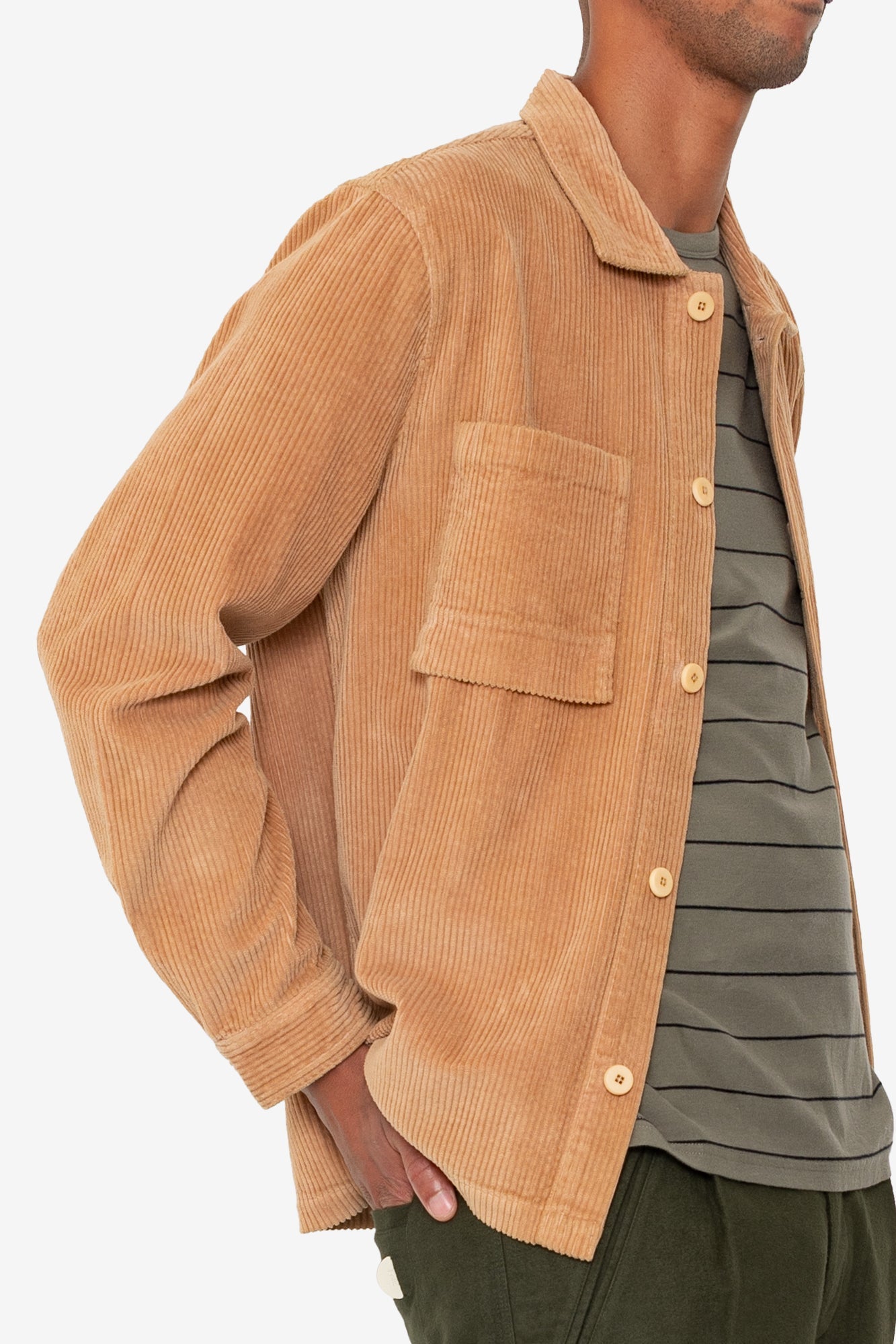 Patch Overshirt - Mink Chunky Cord