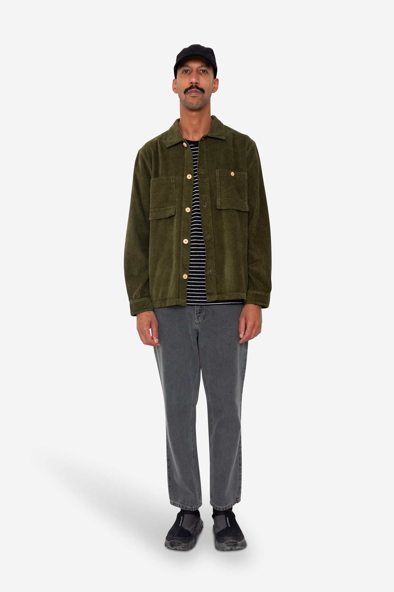 Patch Overshirt - Olive Chunky Cord