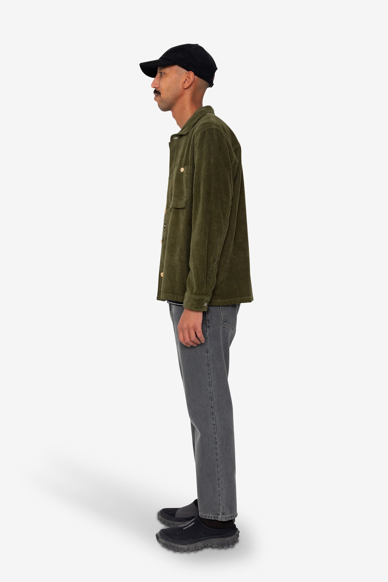 Patch Overshirt - Olive Chunky Cord