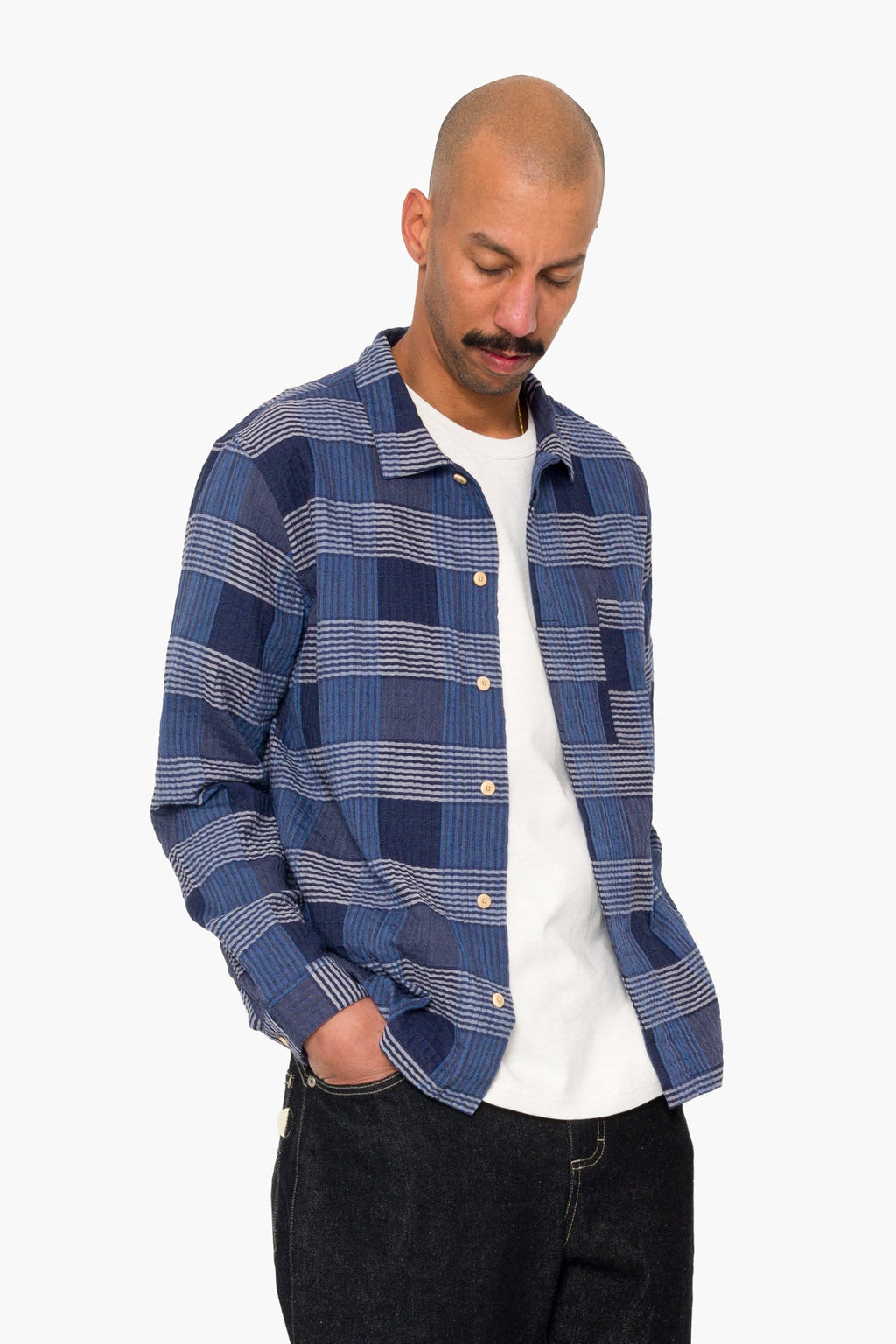 Patch Shirt - Blue Multicheck