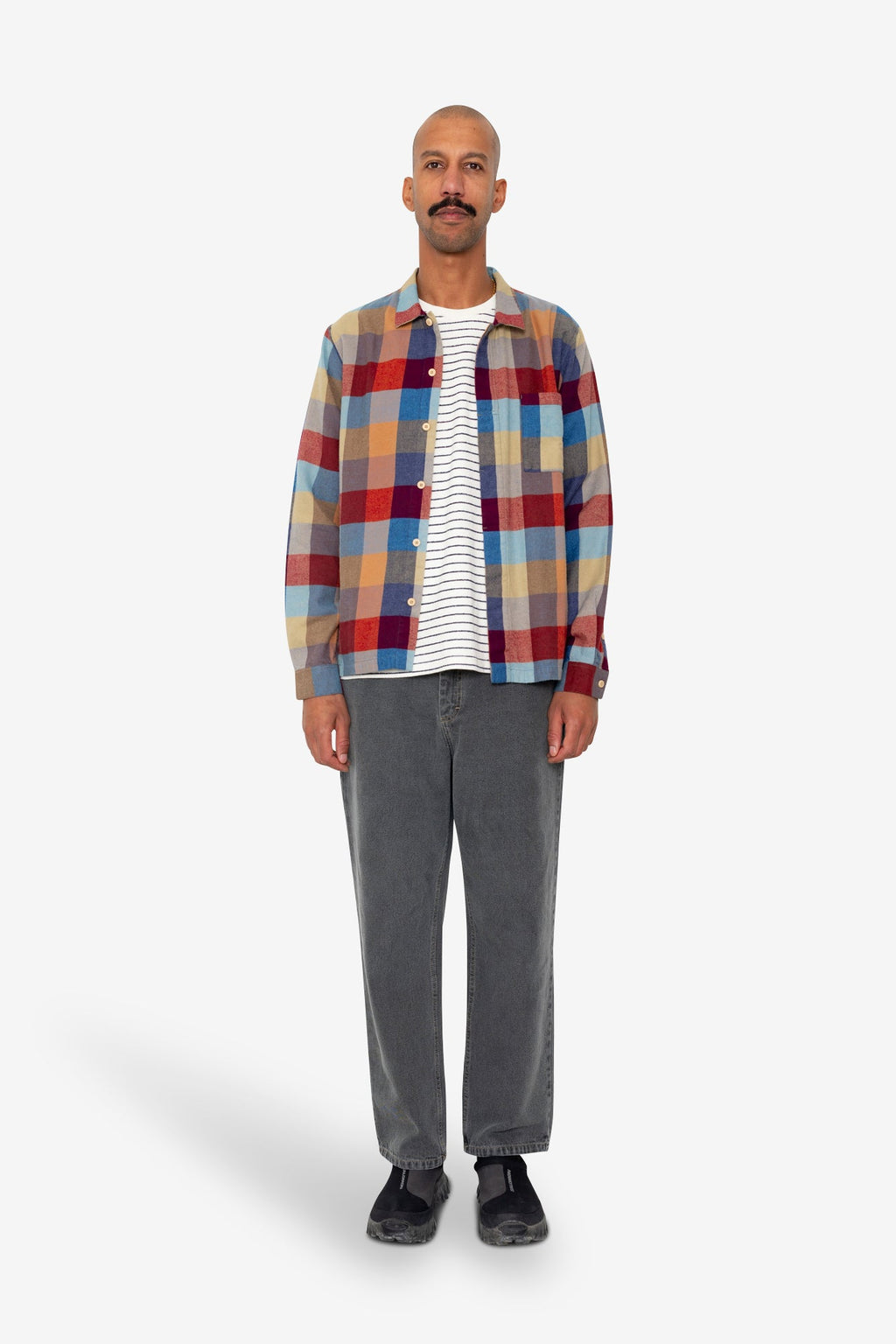 Patch Shirt - Crimson Blue Mix
