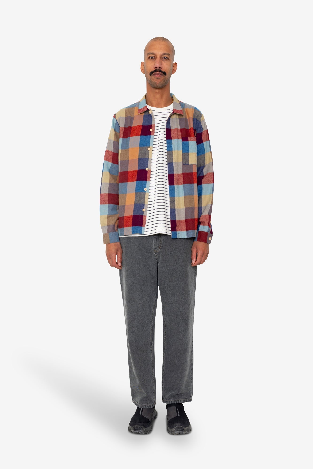 Patch Shirt - Crimson Blue Mix