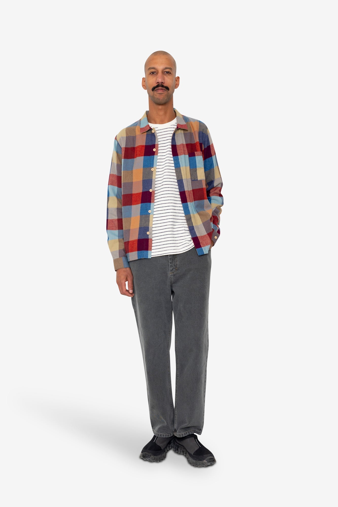 Patch Shirt - Crimson Blue Mix