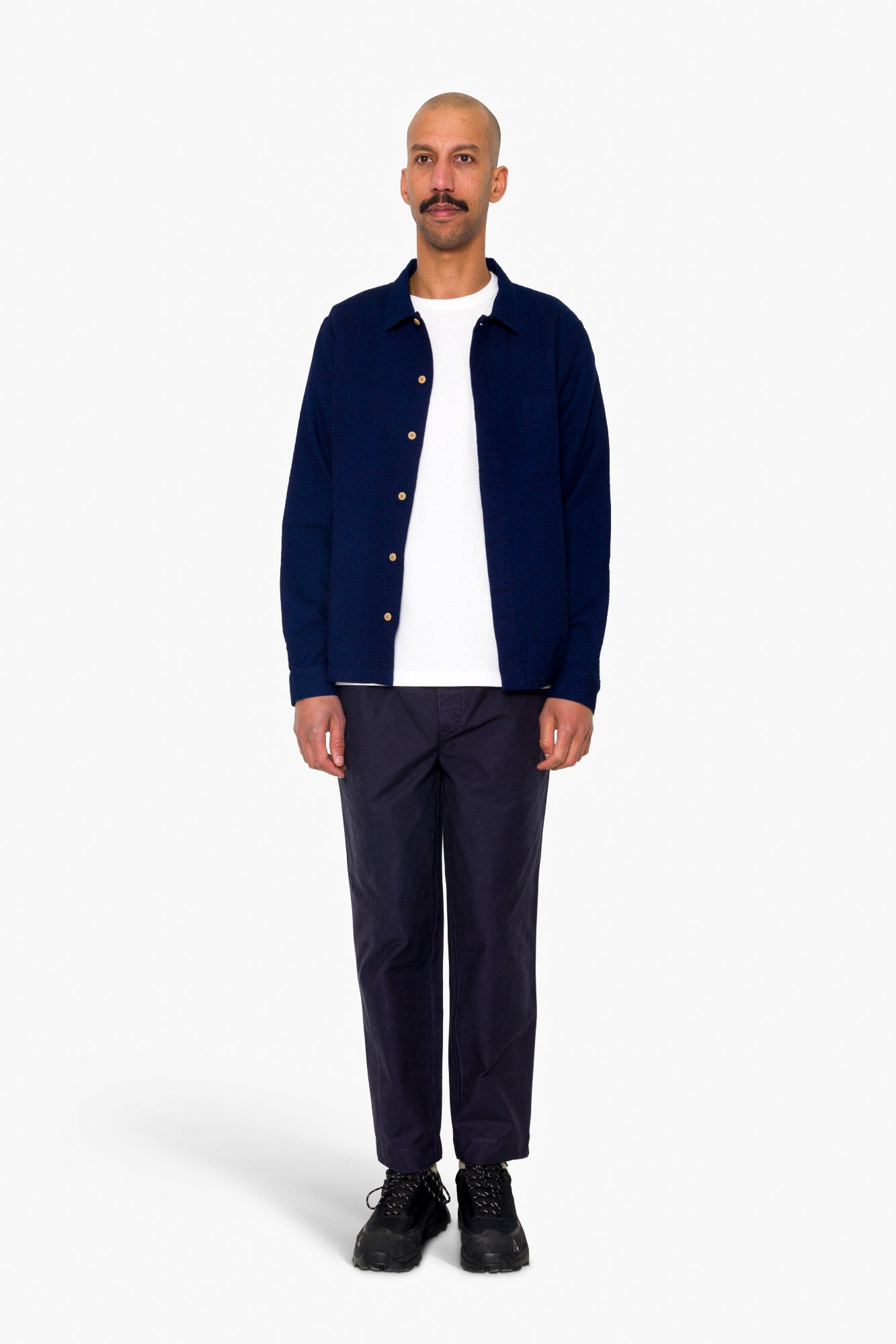 Patch Shirt - Indigo Doublecloth