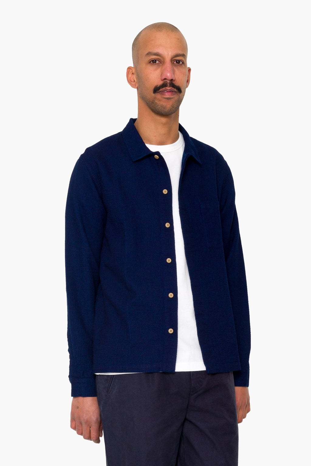 Patch Shirt - Indigo Doublecloth