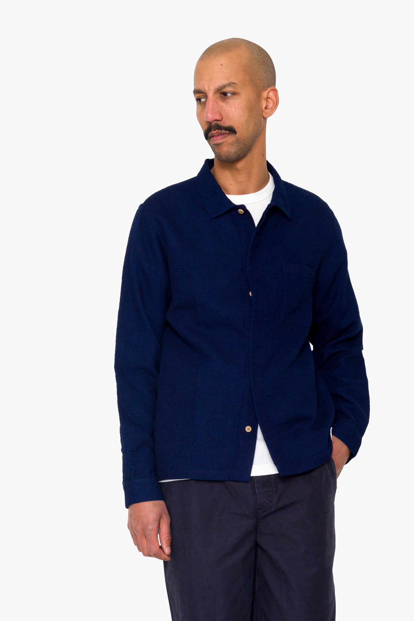 Patch Shirt - Indigo Doublecloth