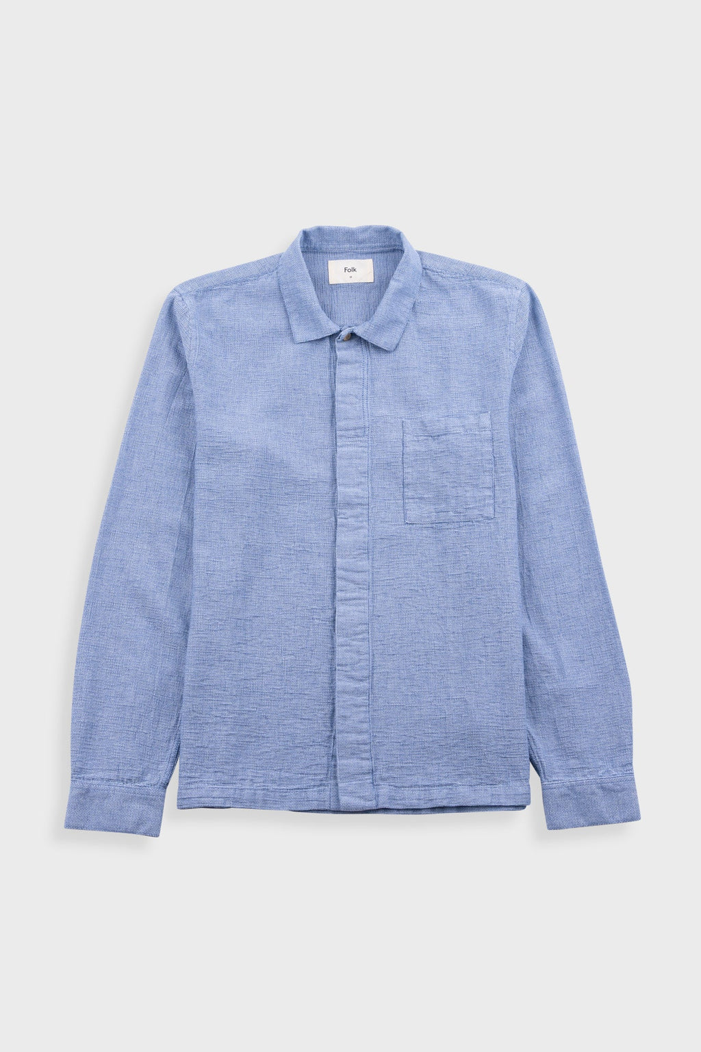 Patch Shirt - Light Indigo Basketweave