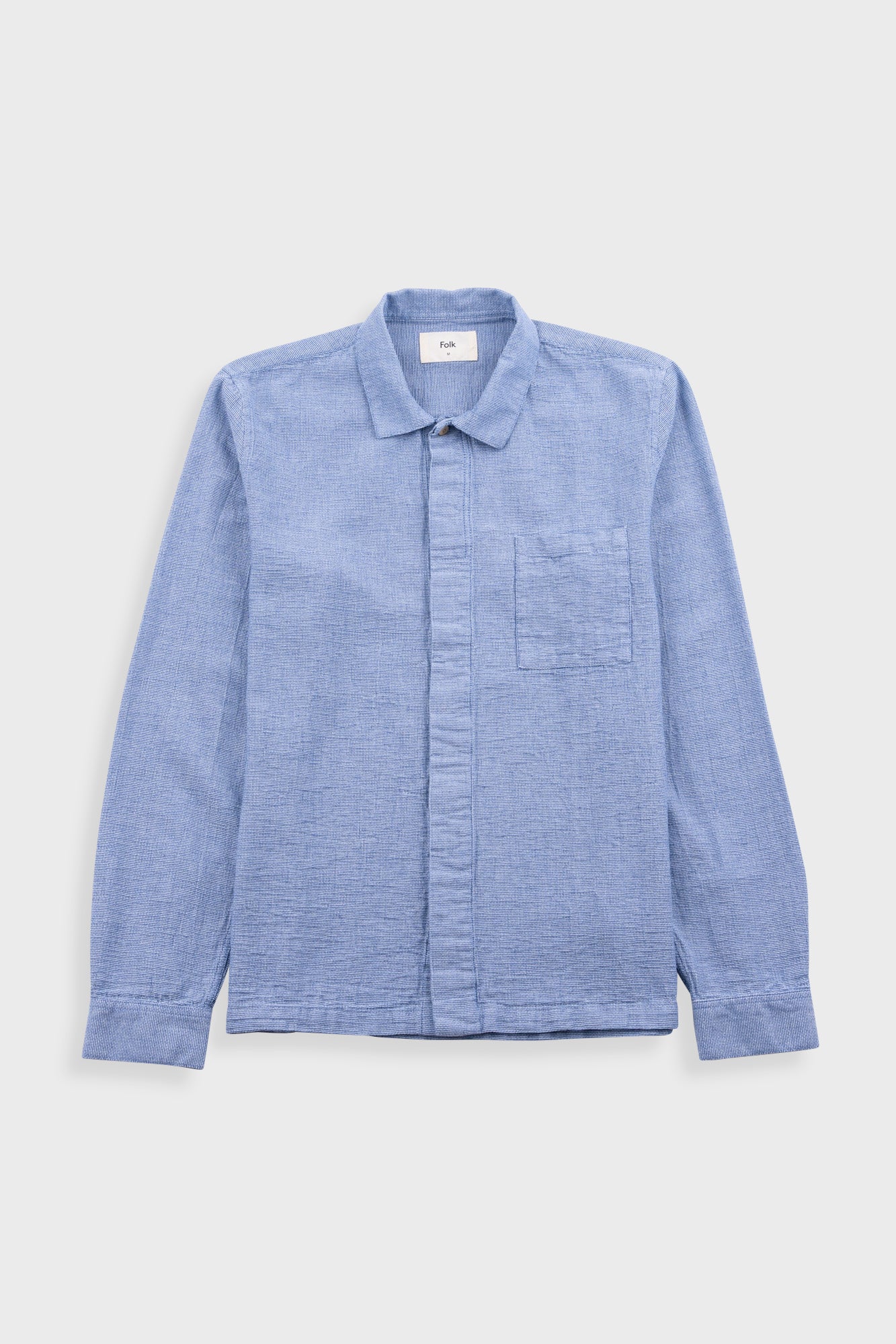 Patch Shirt - Light Indigo Basketweave
