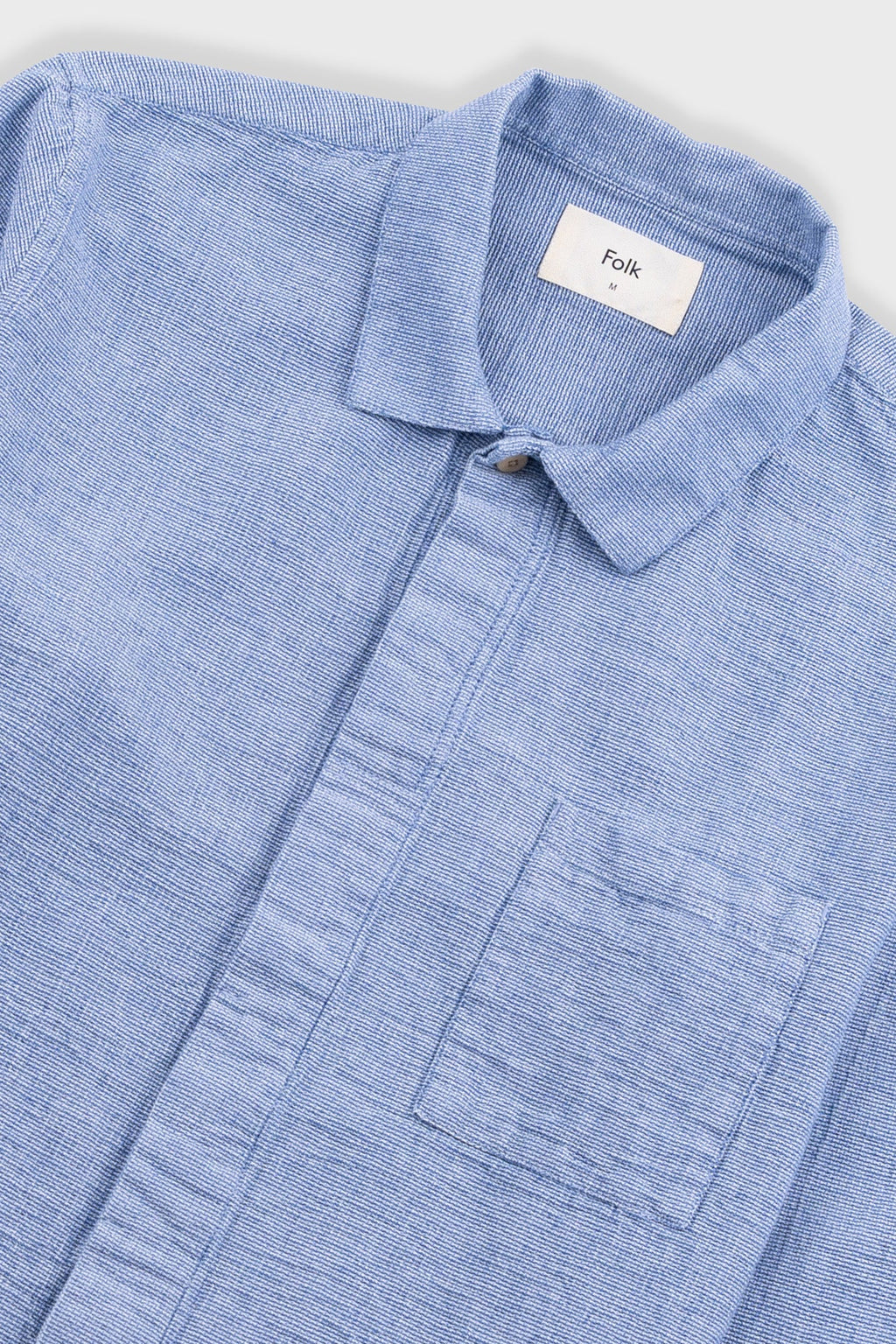 Patch Shirt - Light Indigo Basketweave