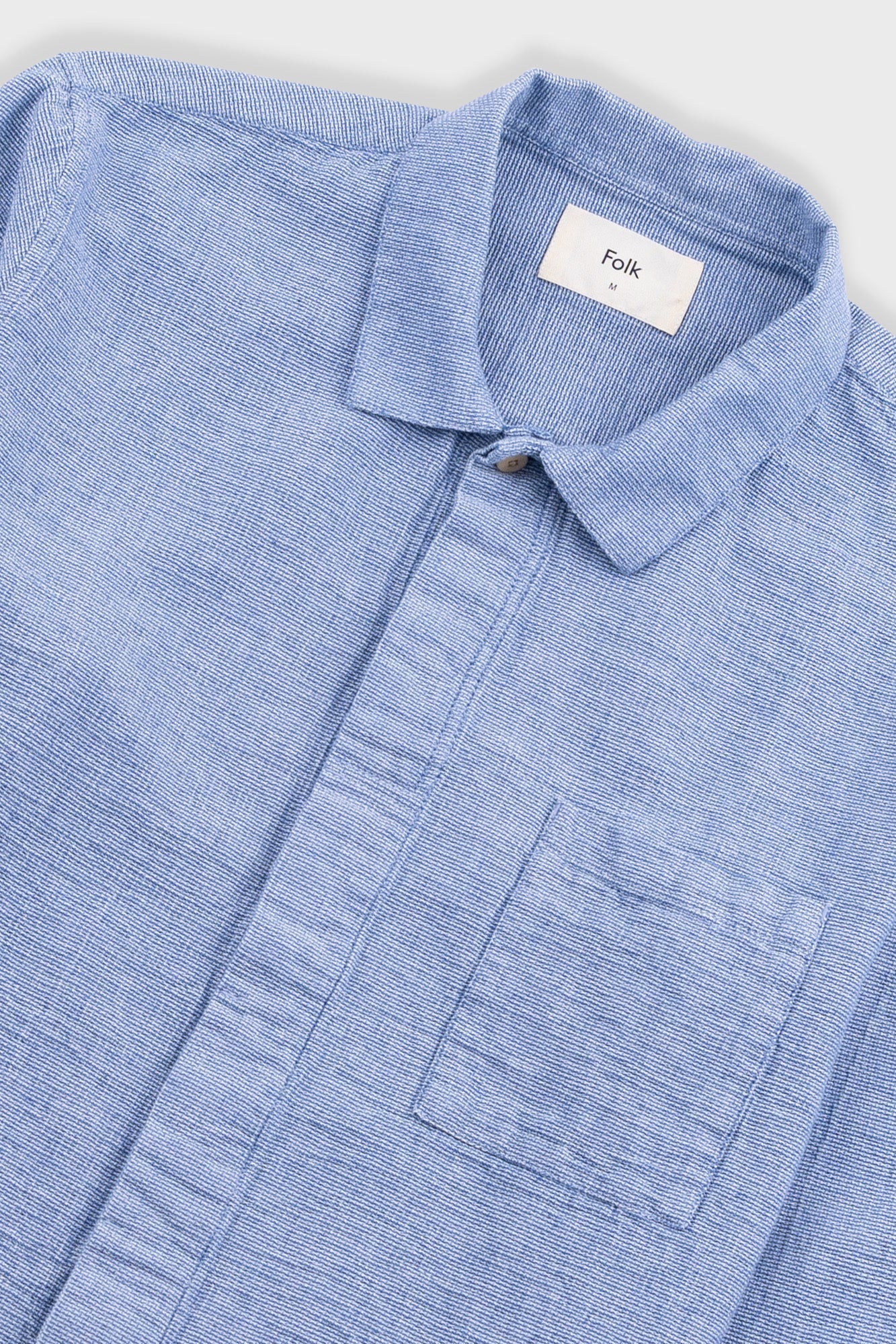 Patch Shirt - Light Indigo Basketweave