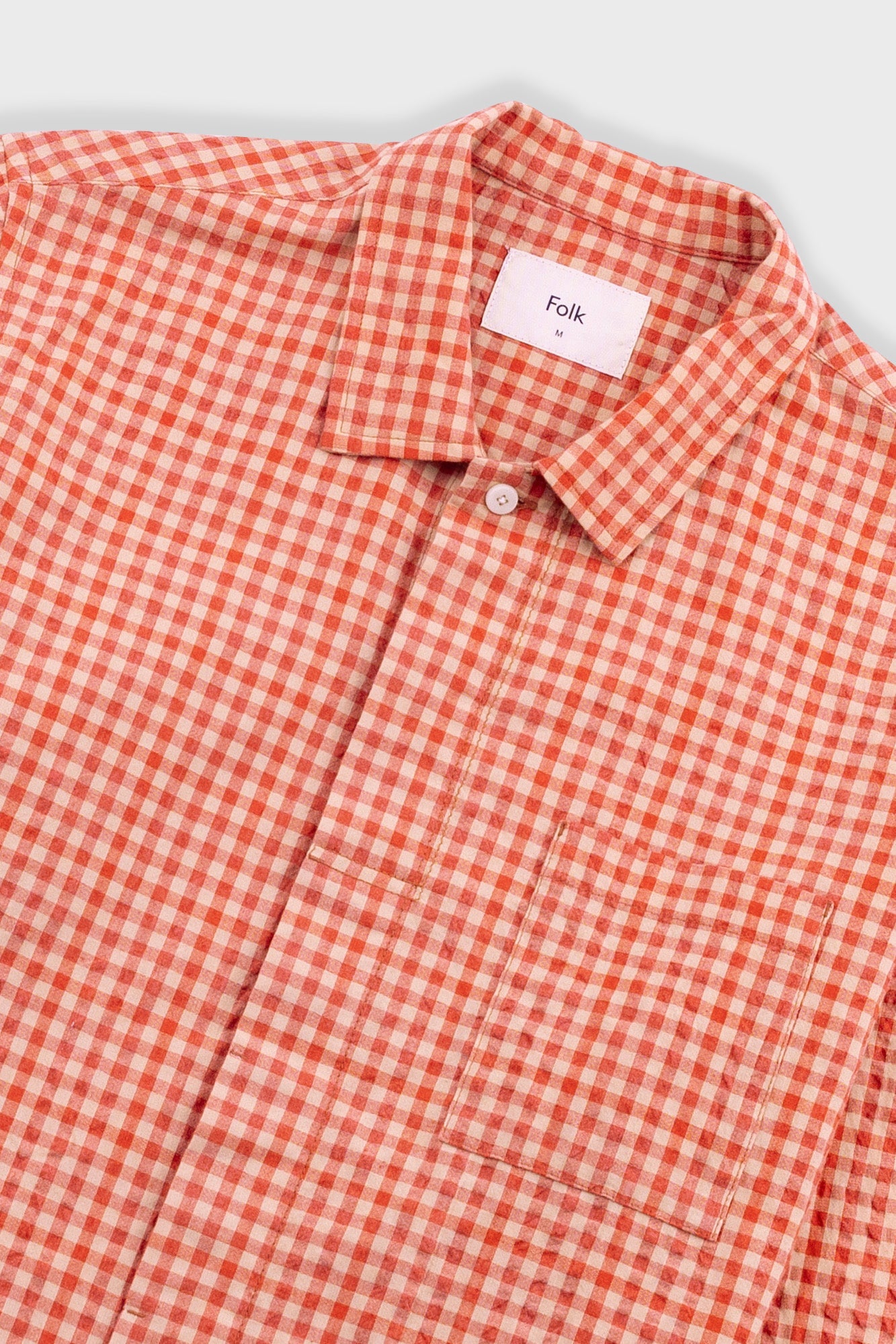 Patch Shirt - Red Oxide Textured Check
