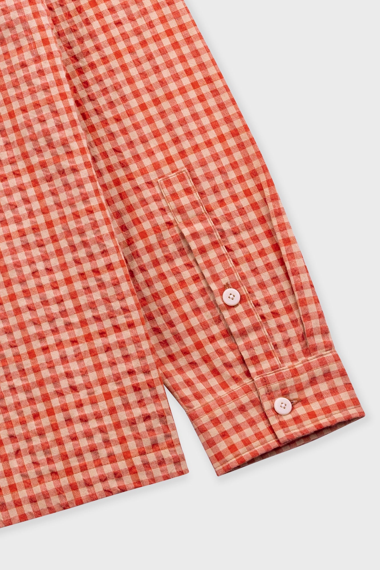 Patch Shirt - Red Oxide Textured Check