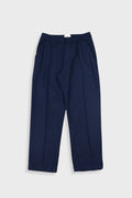Pintuck Trouser - Navy Wool Stripe