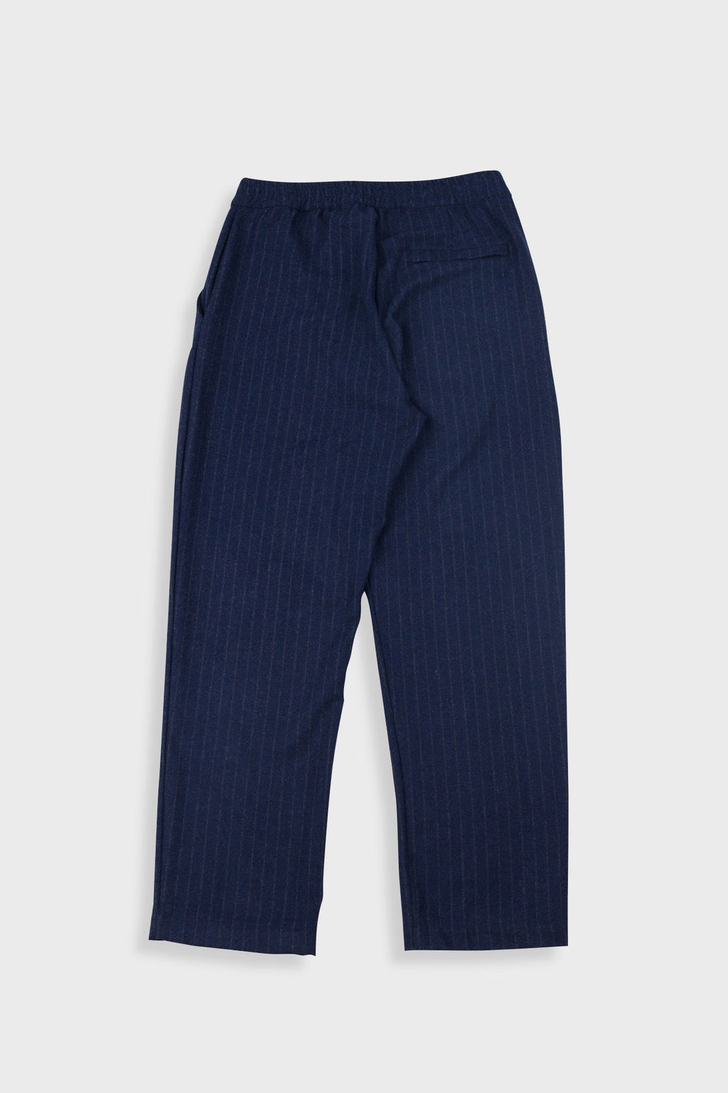 Pintuck Trouser - Navy Wool Stripe