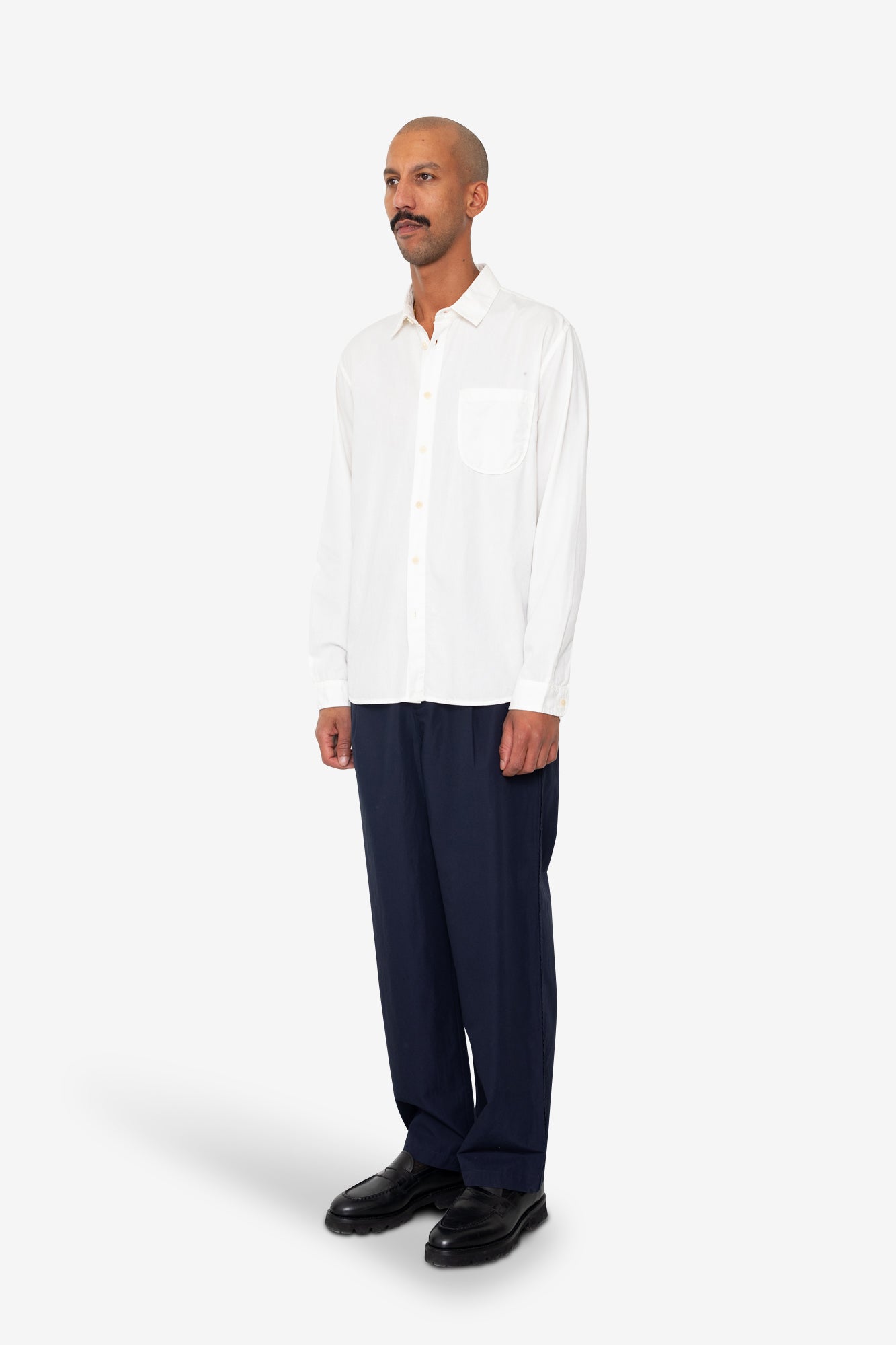 Plain Curve Shirt - Off White