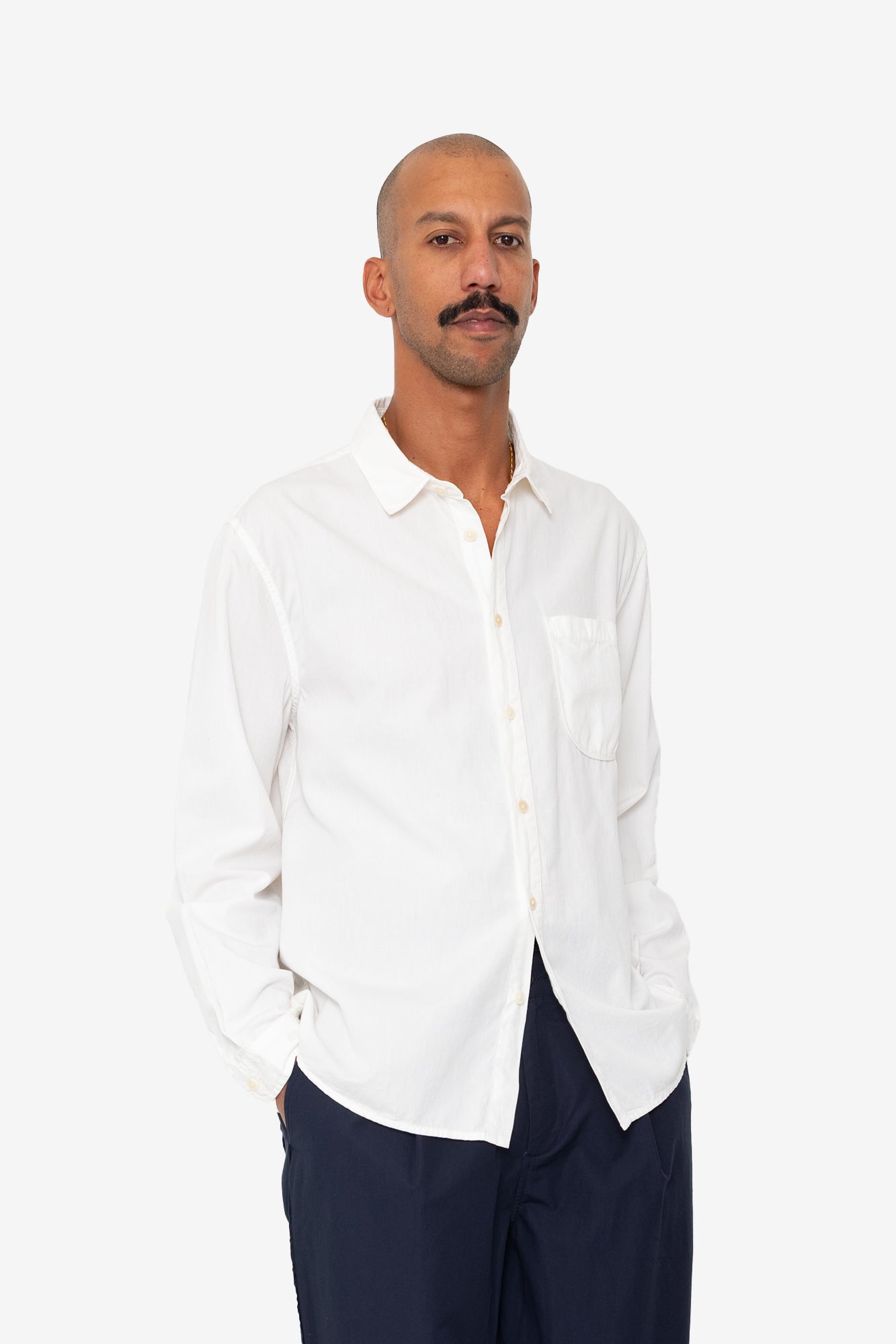 Plain Curve Shirt - Off White