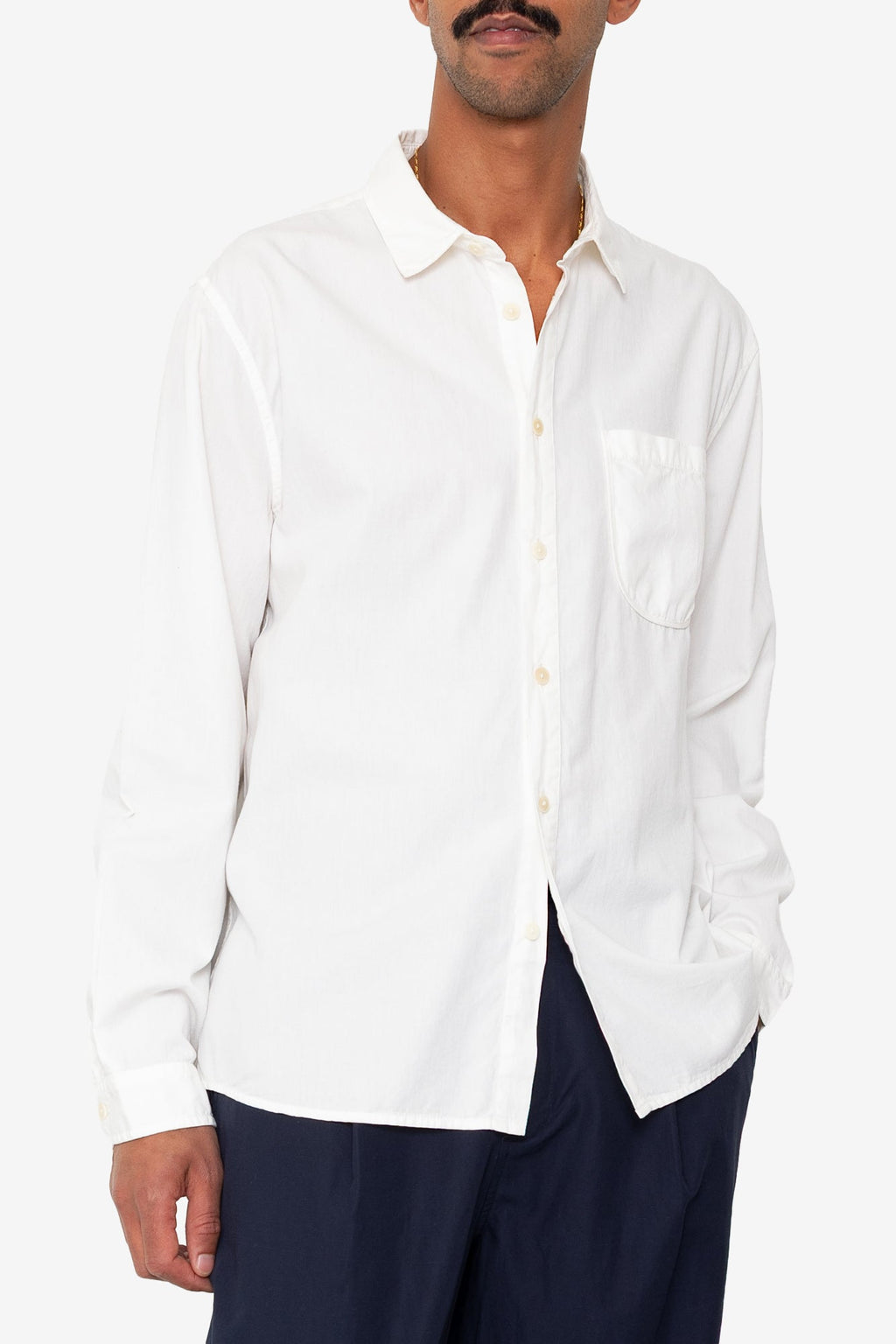 Plain Curve Shirt - Off White