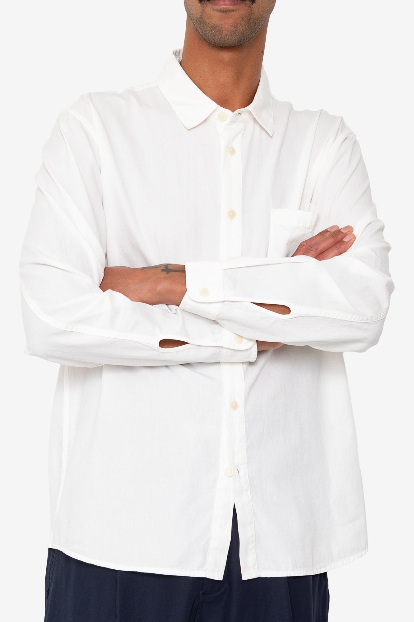 Plain Curve Shirt - Off White