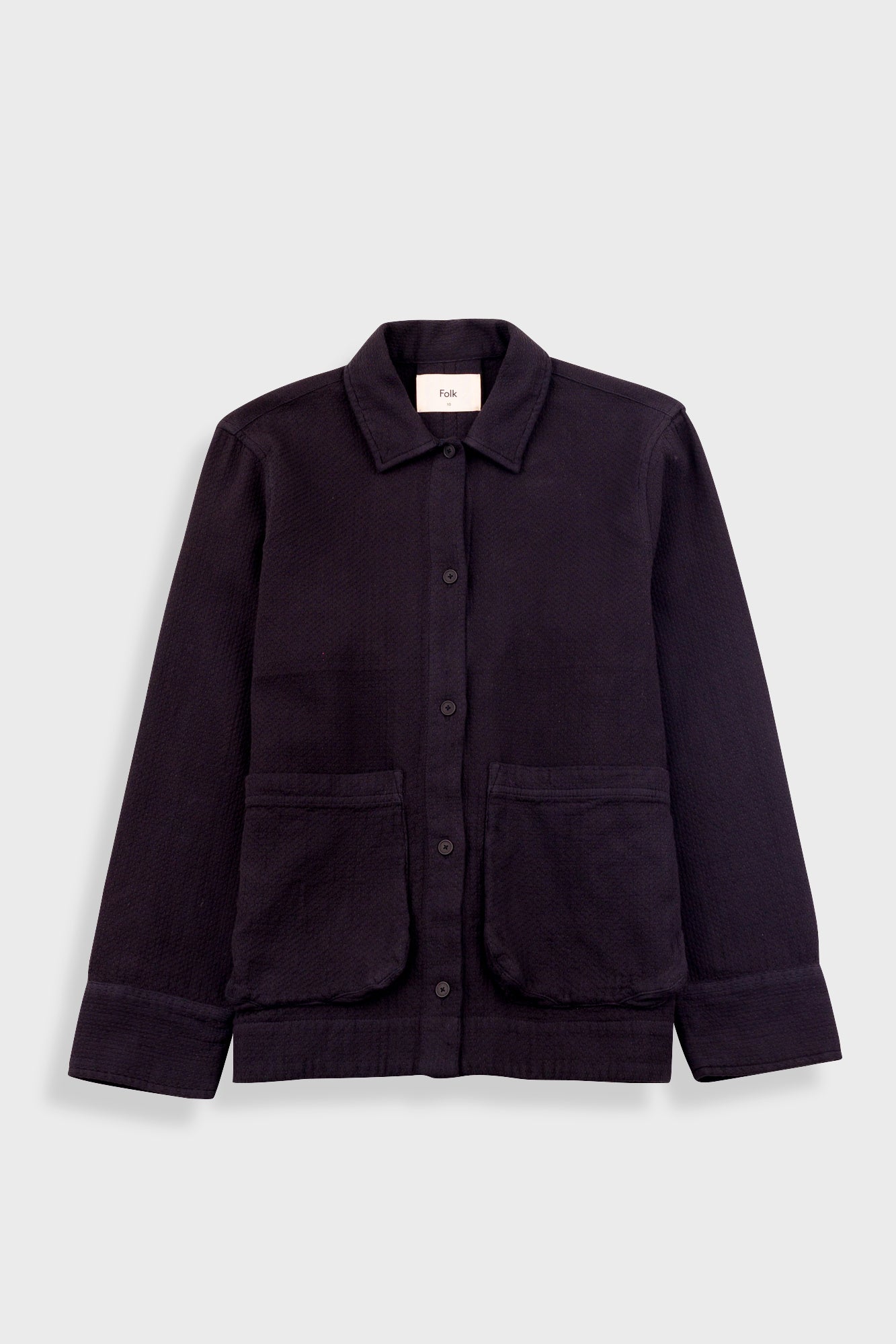 Pleated Shirt - Black Small Basketweave